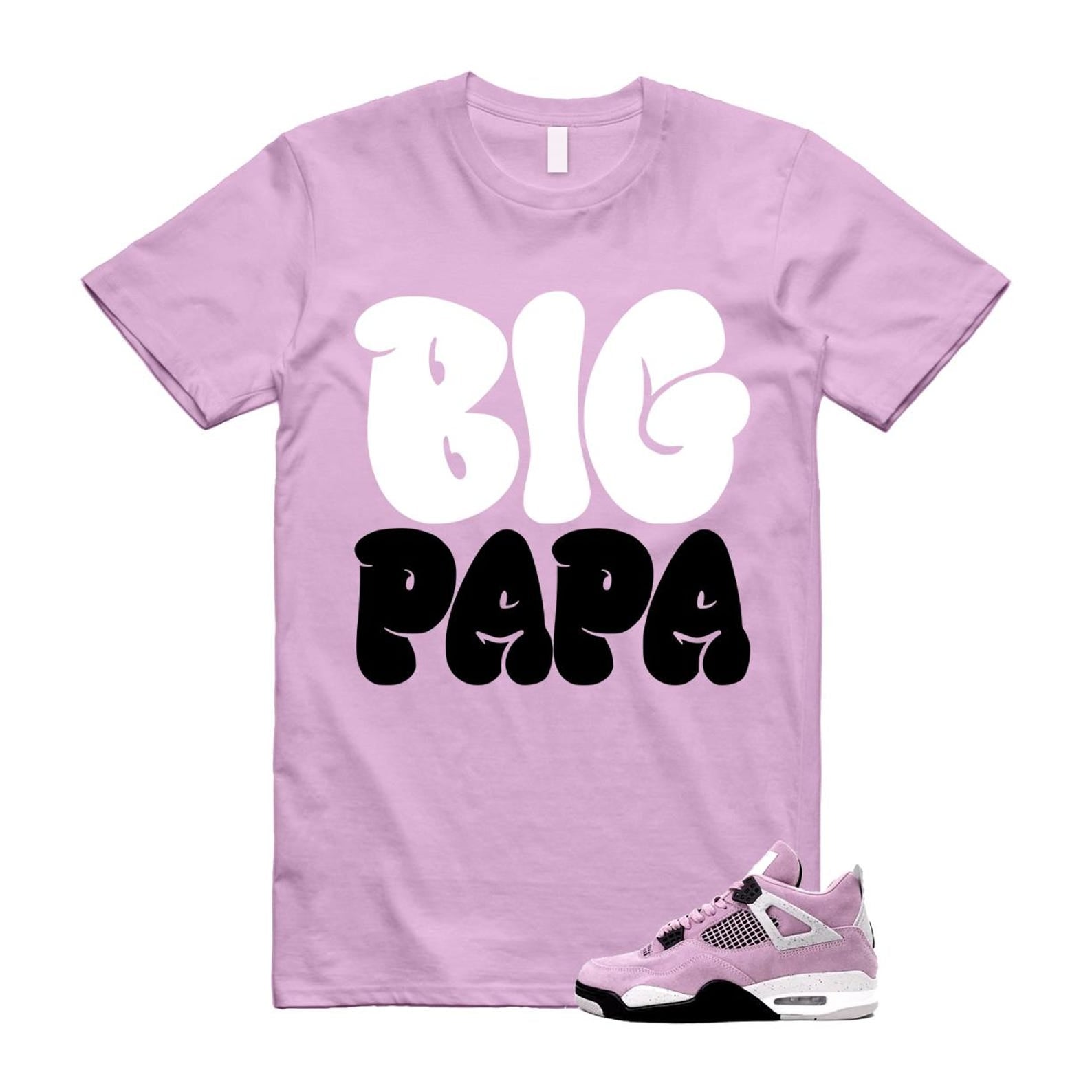 4 Orchid Neutral Grey Black White T Shirt Match PAPA ,AQ9129-501 T-Shirt, Sneaker Match Tee