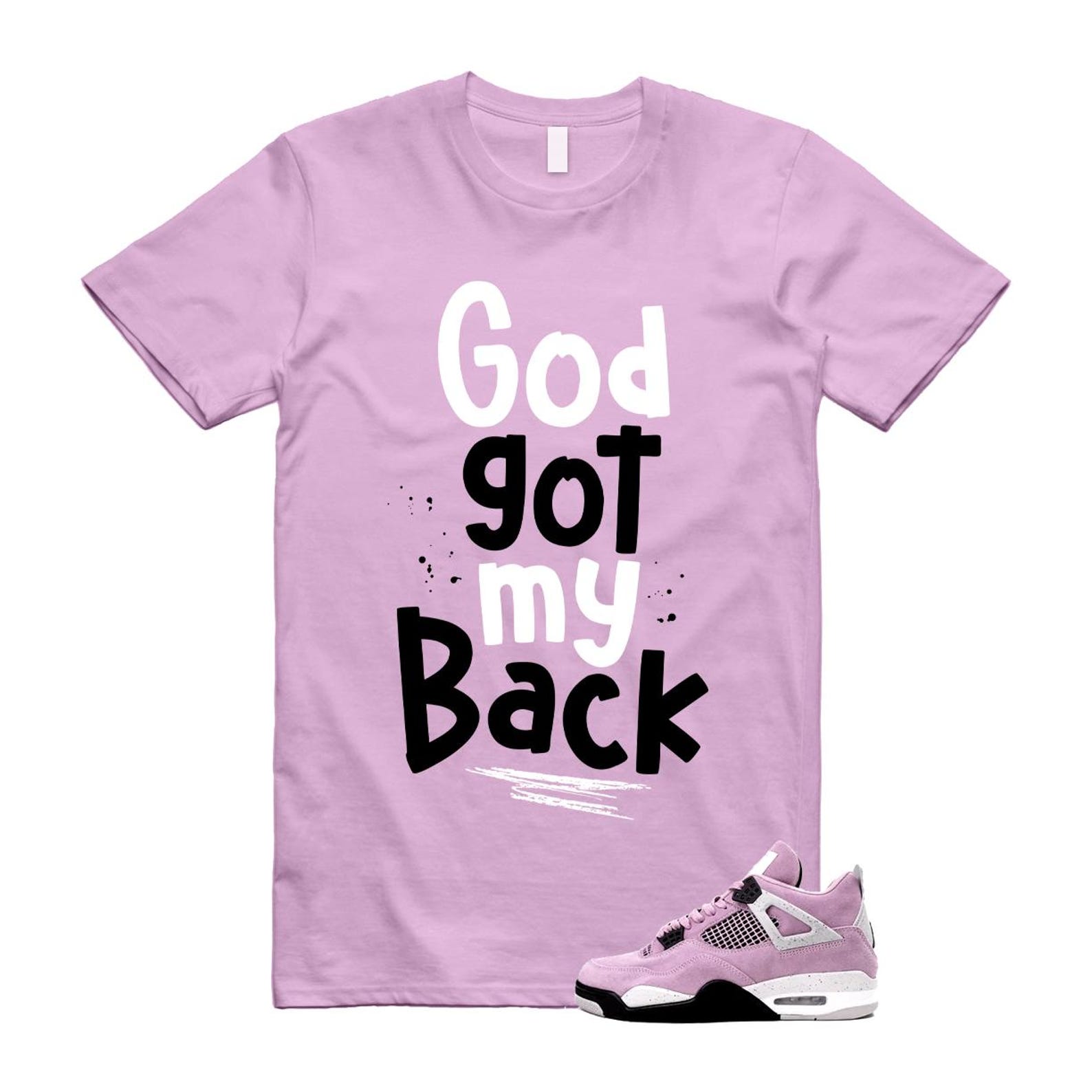 4 Orchid Neutral Grey Black White T Shirt Match GOD ,AQ9129-501 T-Shirt, Sneaker Match Tee