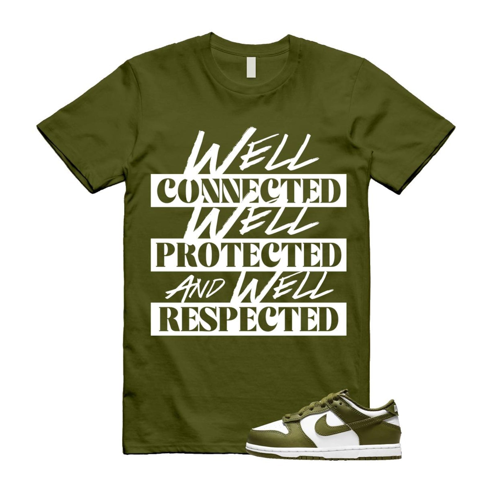 Dunk Pacific Moss White Low Retro T Shirt Match WELL ,DV0833-105 T-Shirt, Sneaker Match Tee