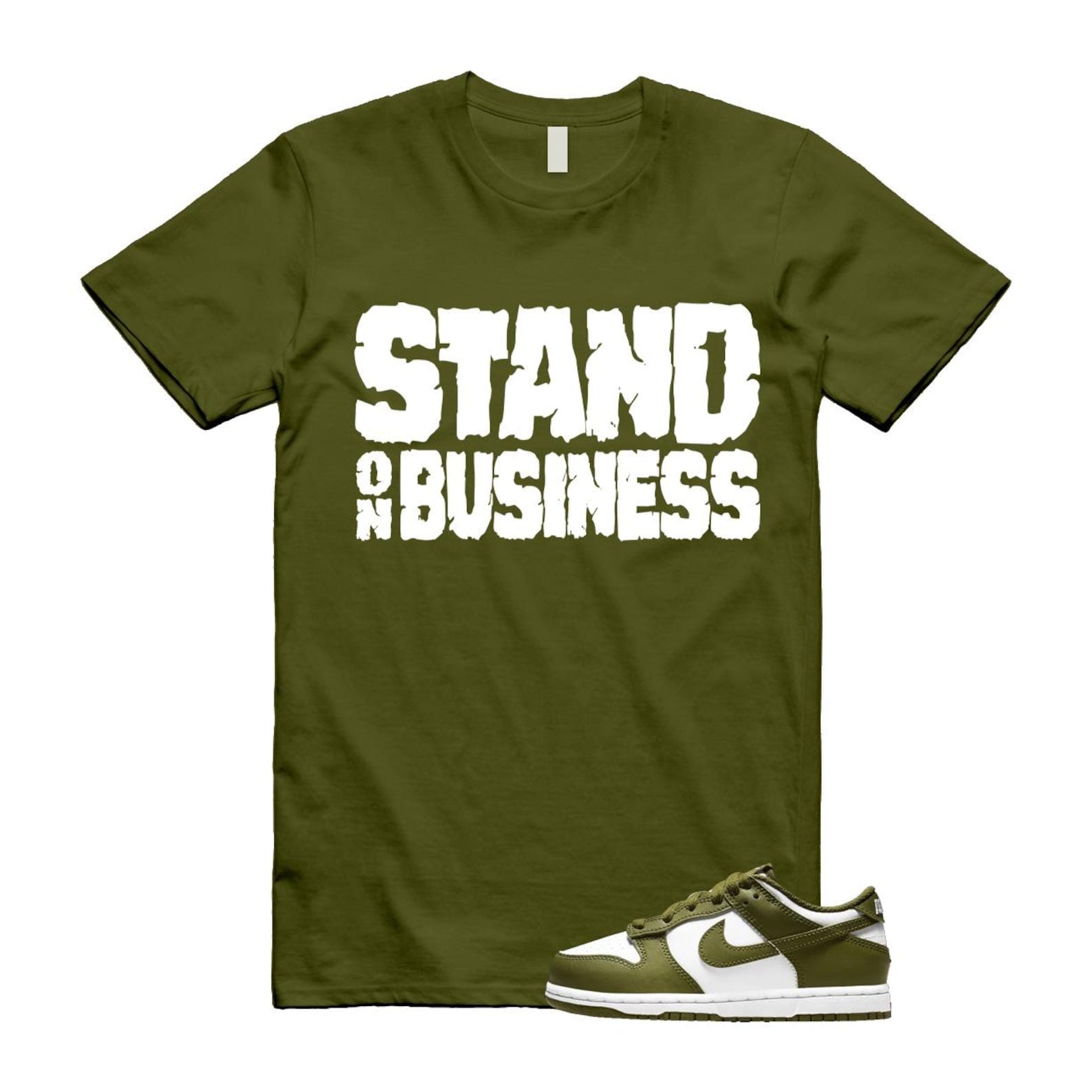 Dunk Pacific Moss White Low Retro T Shirt Match Stand On Business ,DV0833-105 T-Shirt, Sneaker Match Tee
