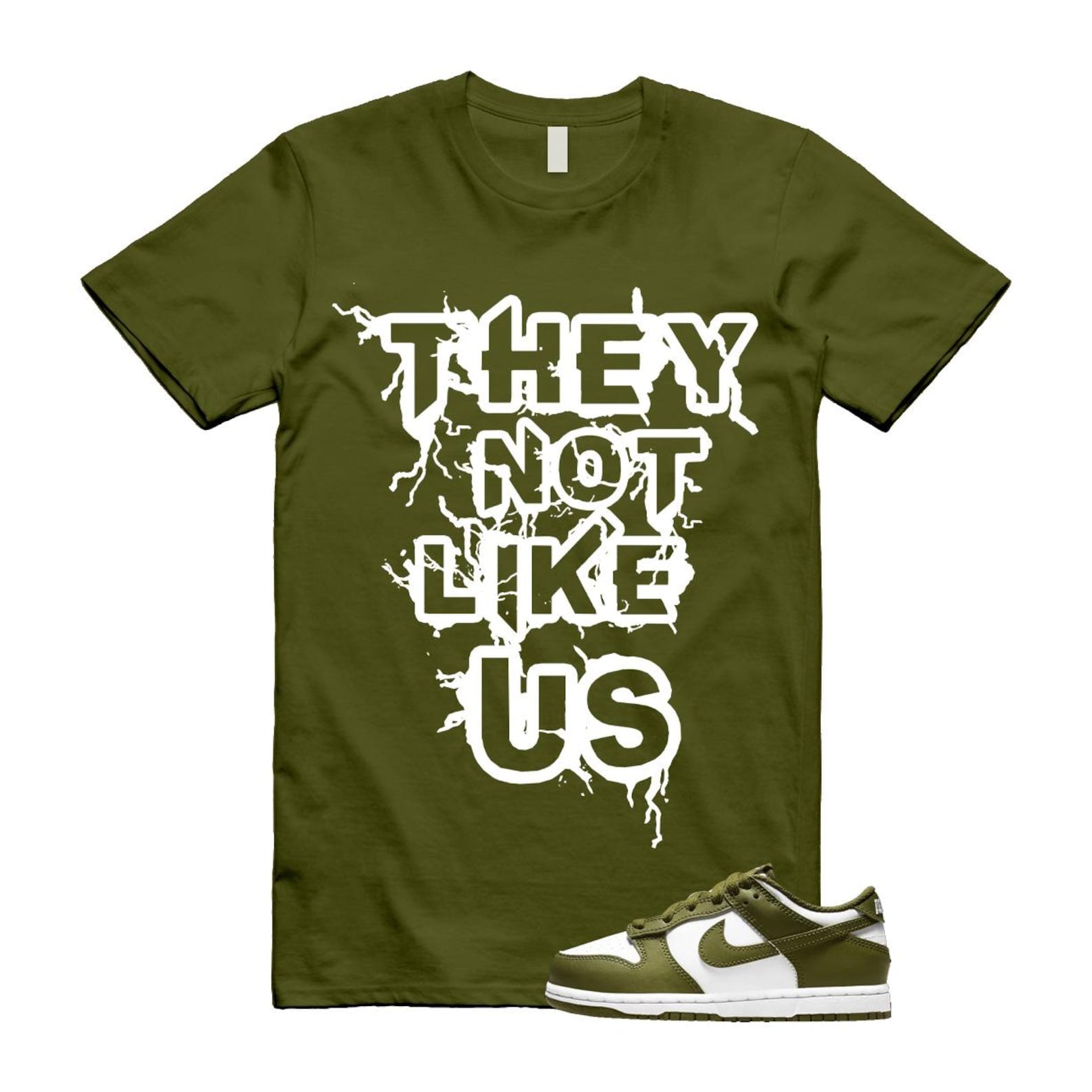 Dunk Pacific Moss White Low Retro T Shirt Match US ,DV0833-105 T-Shirt, Sneaker Match Tee