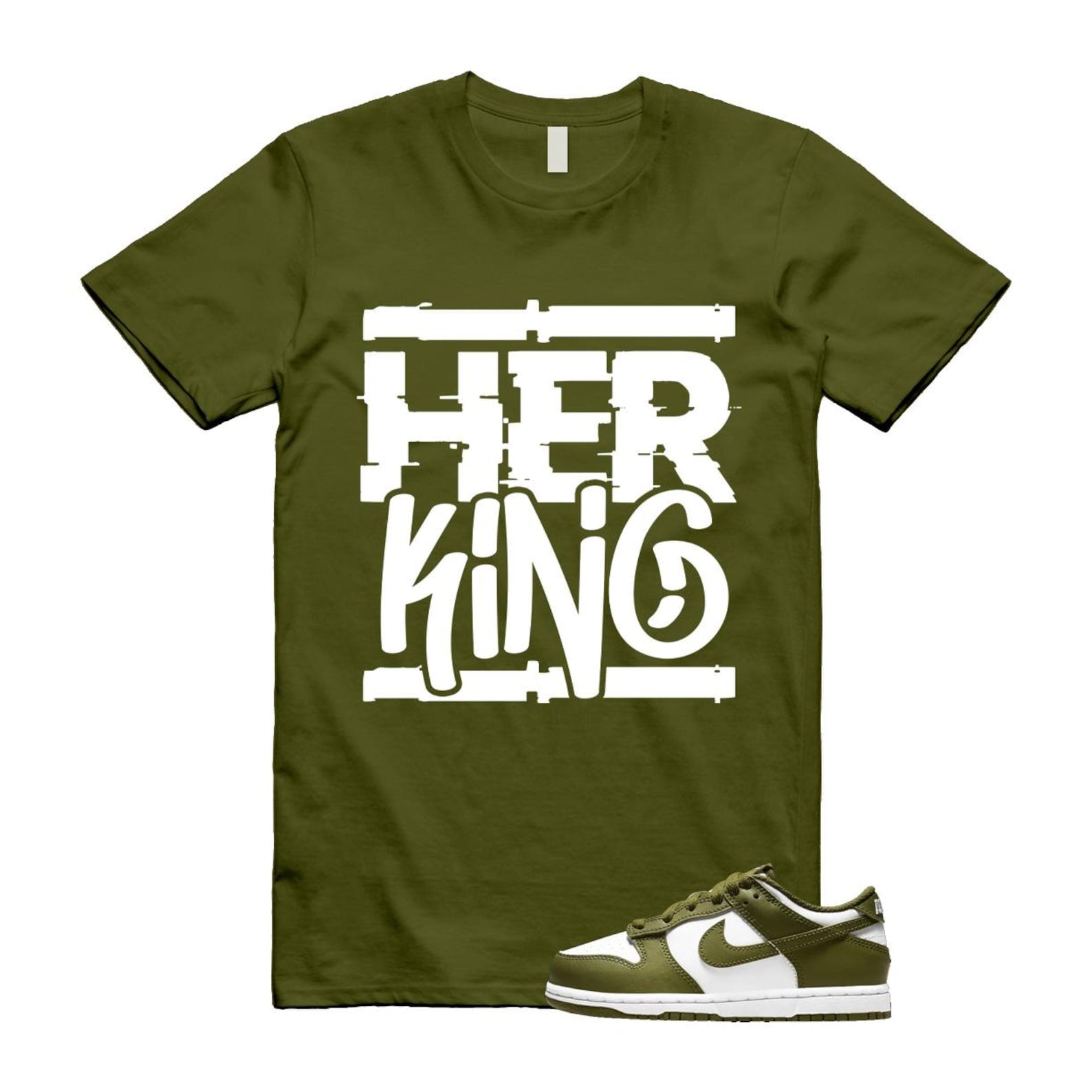 Dunk Pacific Moss White Low Retro T Shirt Match HK ,DV0833-105 T-Shirt, Sneaker Match Tee