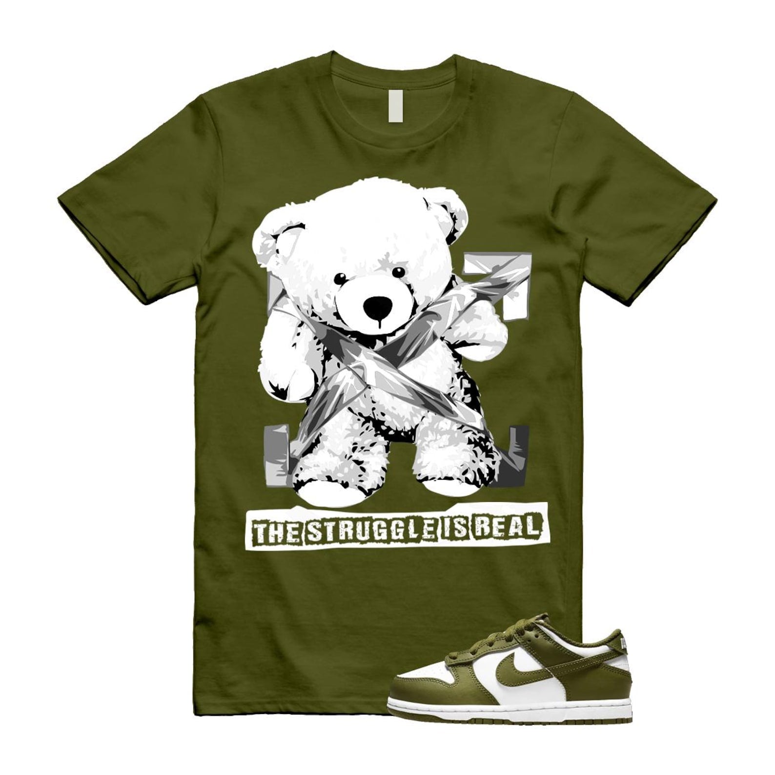 Dunk Pacific Moss White Low Retro T Shirt Match STRUG ,DV0833-105 T-Shirt, Sneaker Match Tee