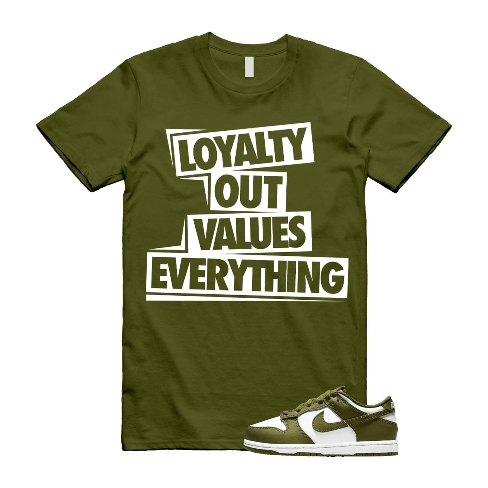 Dunk Pacific Moss White Low Retro T Shirt Match LOVE ,DV0833-105 T-Shirt, Sneaker Match Tee