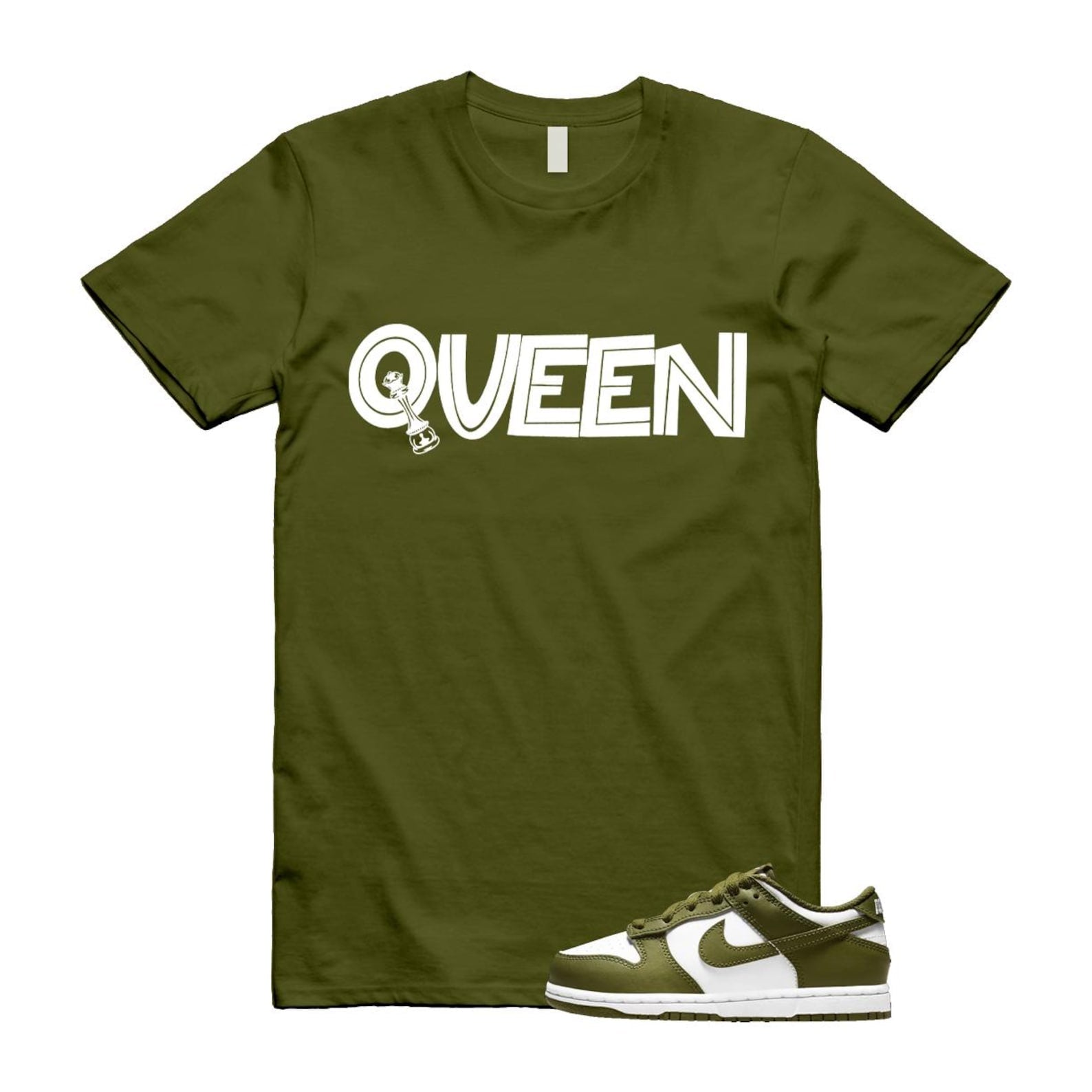 Dunk Pacific Moss White Low Retro T Shirt Match QUEEN ,DV0833-105 T-Shirt, Sneaker Match Tee