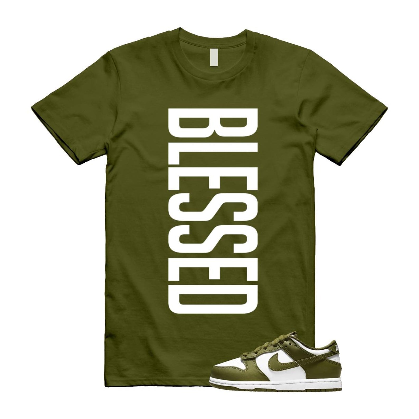 Dunk Pacific Moss White Low Retro T Shirt Match VERTBLS ,DV0833-105 T-Shirt, Sneaker Match Tee