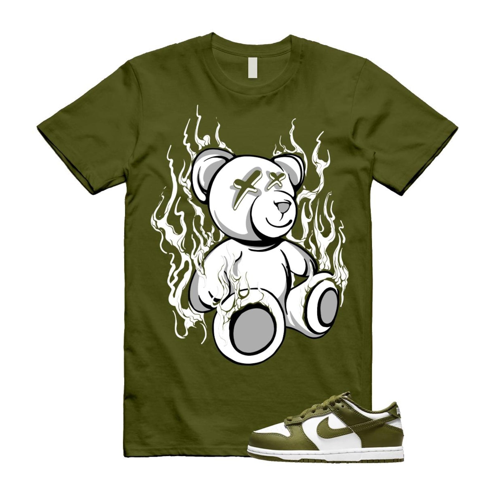 Dunk Pacific Moss White Low Retro T Shirt Match LIT ,DV0833-105 T-Shirt, Sneaker Match Tee