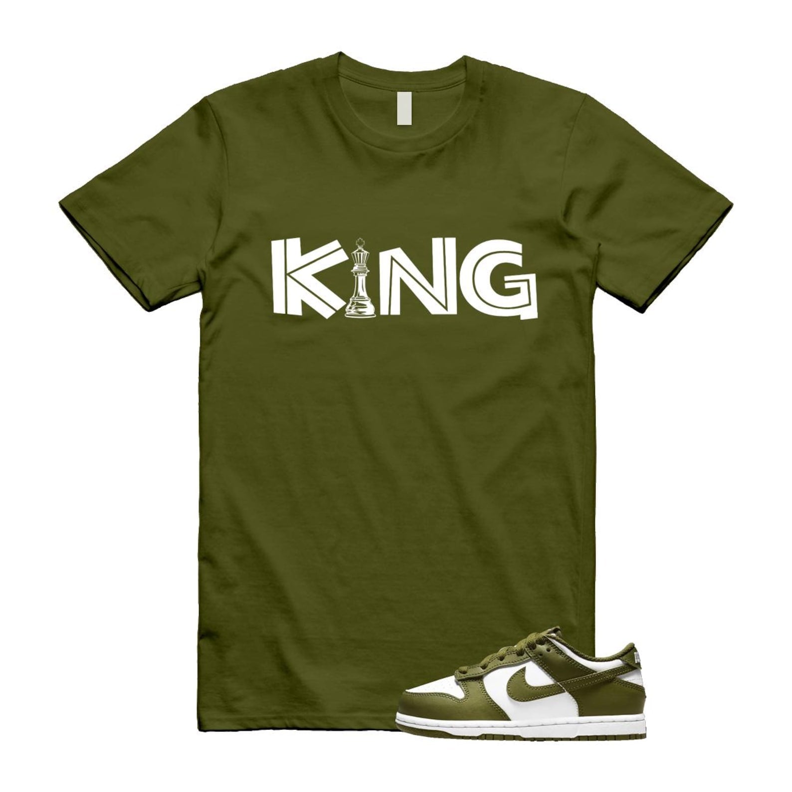Dunk Pacific Moss White Low Retro T Shirt Match KING ,DV0833-105 T-Shirt, Sneaker Match Tee