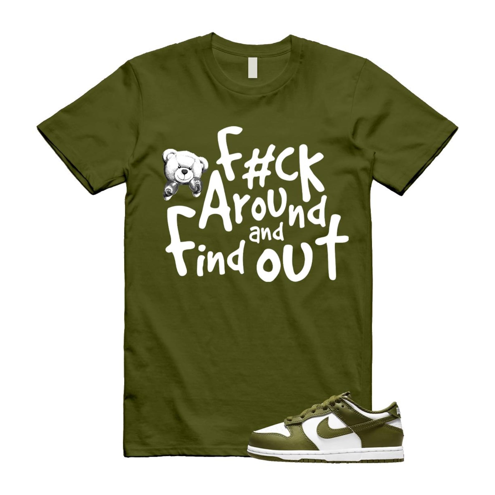 Dunk Pacific Moss White Low Retro T Shirt Match FCK ,DV0833-105 T-Shirt, Sneaker Match Tee