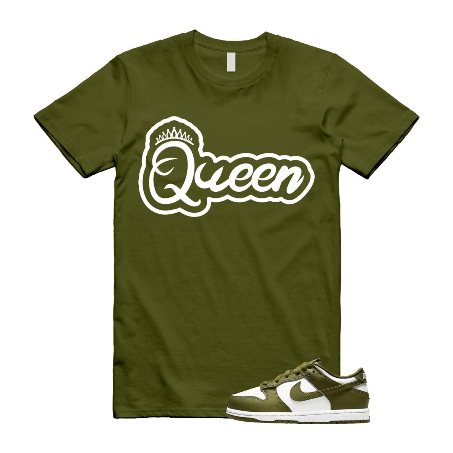 Dunk Pacific Moss White Low Retro T Shirt Match Q2 ,DV0833-105 T-Shirt, Sneaker Match Tee