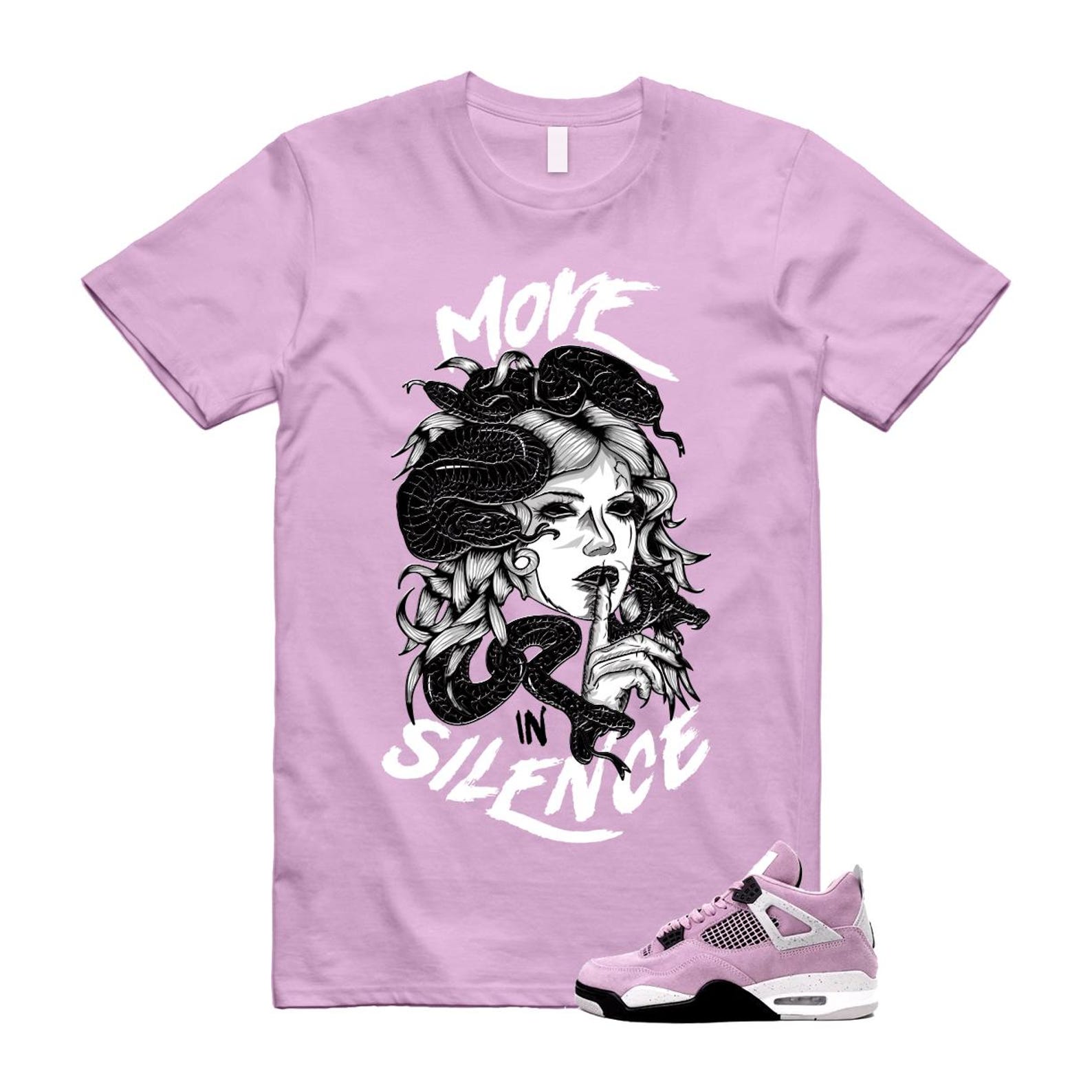 4 Orchid Neutral Grey Black White T Shirt Match MIS ,AQ9129-501 T-Shirt, Sneaker Match Tee