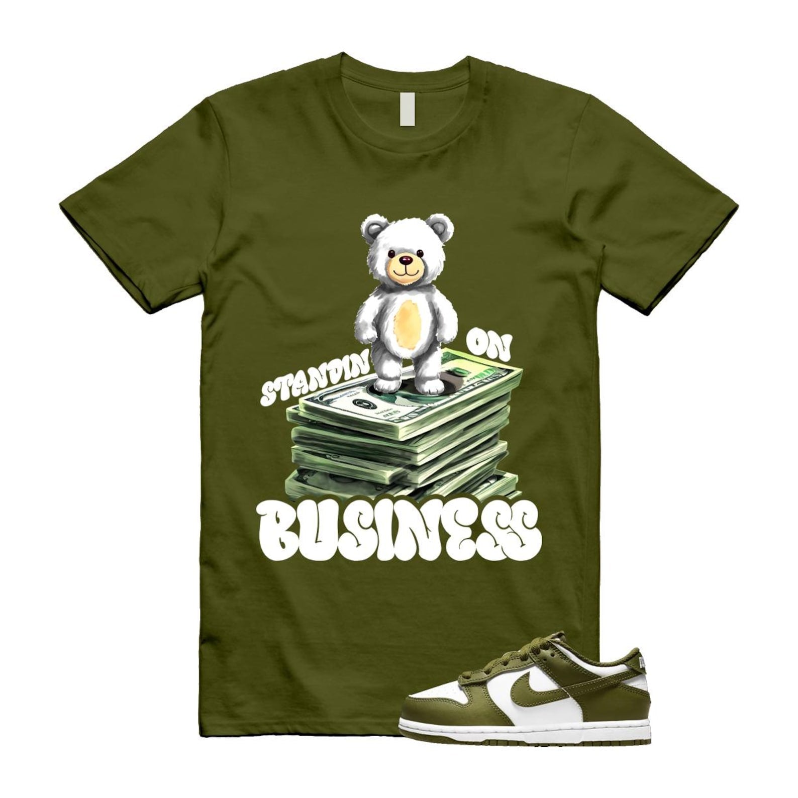 Dunk Pacific Moss White Low Retro T Shirt Match SB2 ,DV0833-105 T-Shirt, Sneaker Match Tee