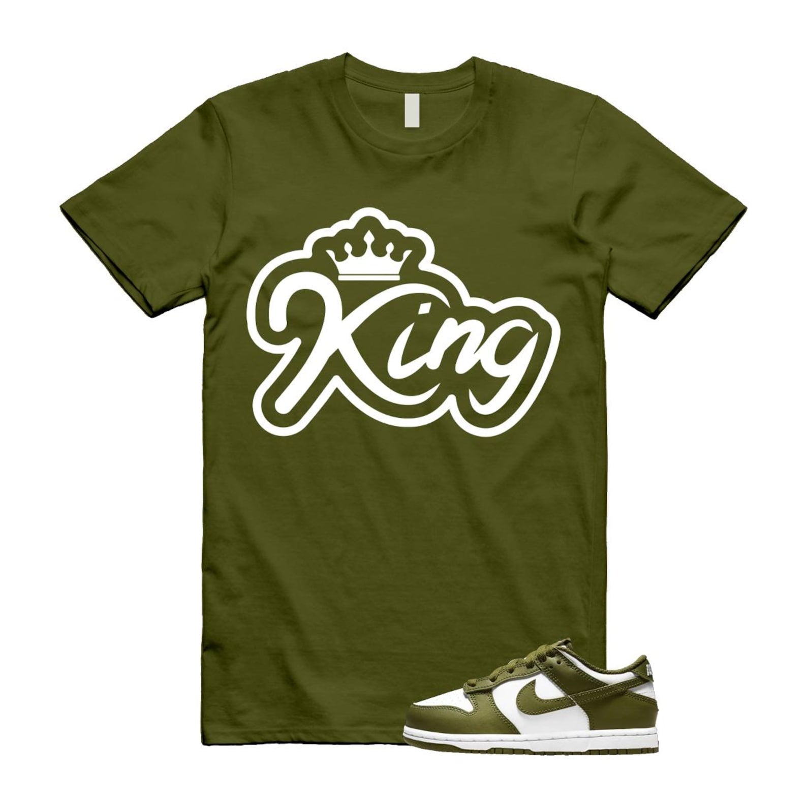 Dunk Pacific Moss White Low Retro T Shirt Match K2 ,DV0833-105 T-Shirt, Sneaker Match Tee