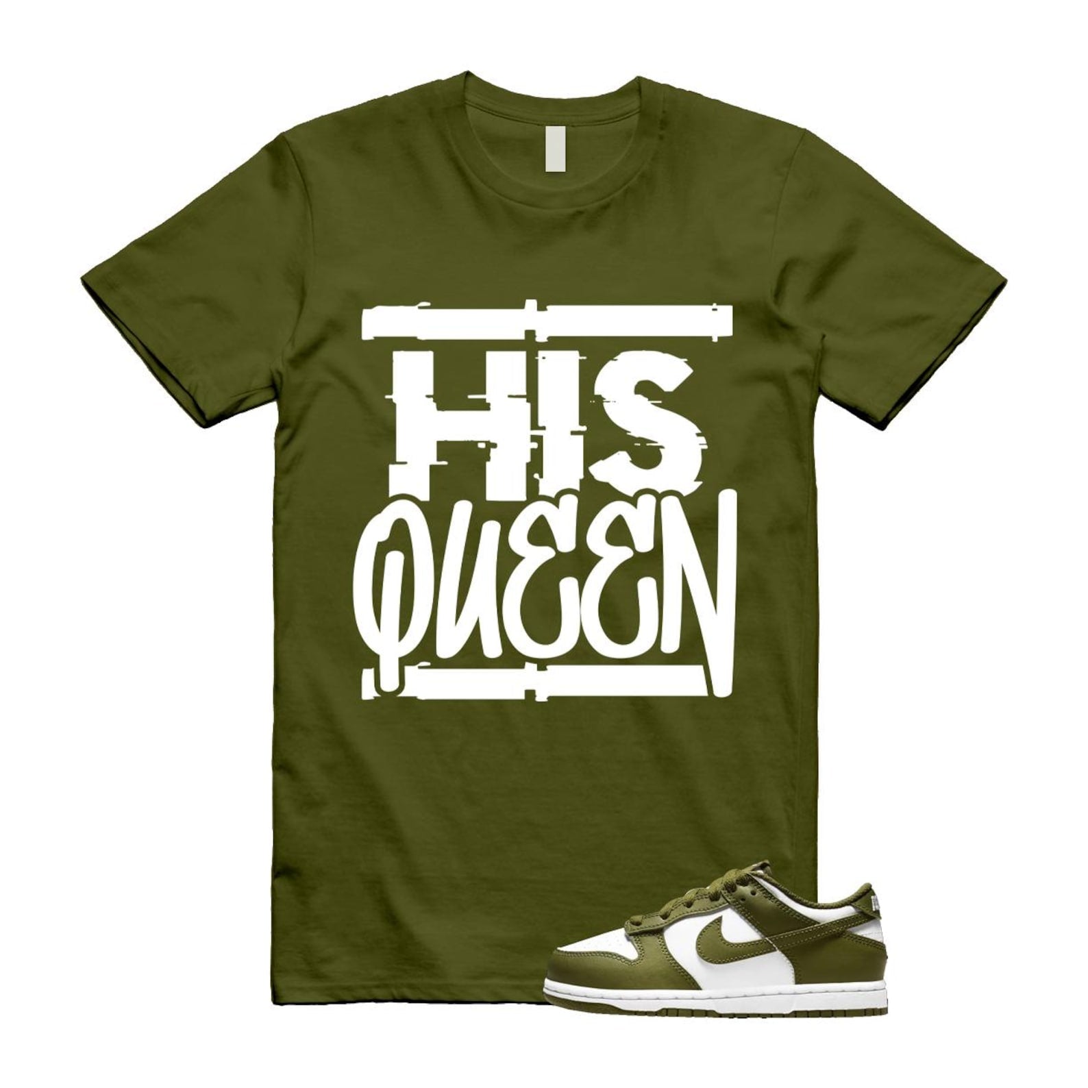 Dunk Pacific Moss White Low Retro T Shirt Match HQ ,DV0833-105 T-Shirt, Sneaker Match Tee