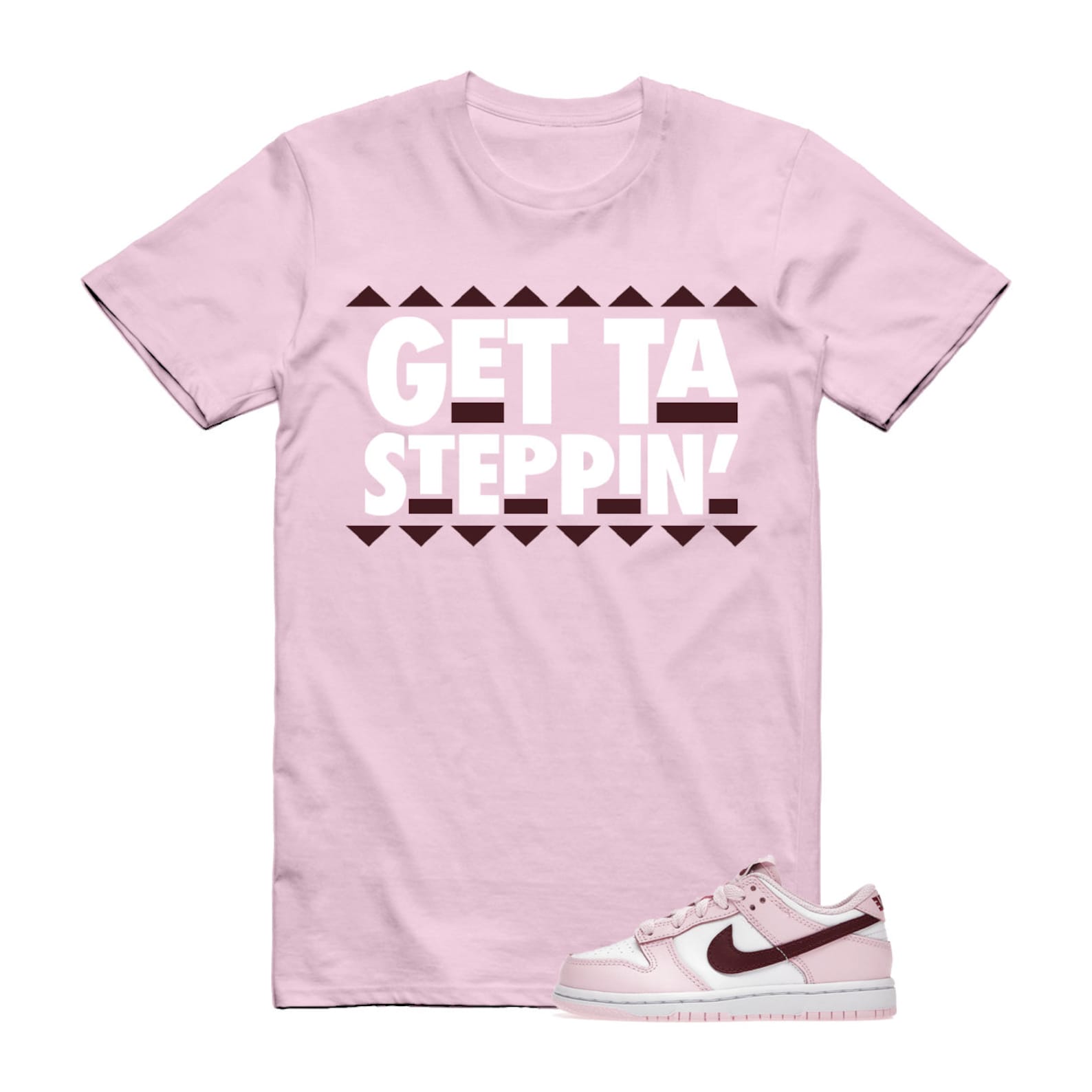 GET T Shirt to match N Dunk Low Pink Foam Dark Beetroot Red White Maroon ,CW1590-601 T-Shirt, Sneaker Match Tee