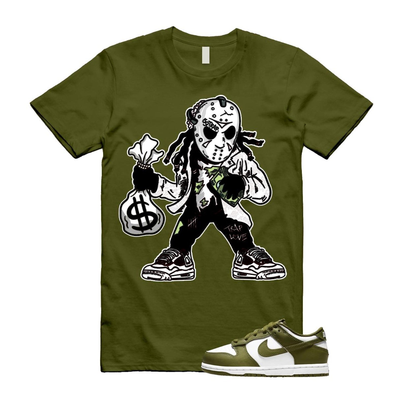 Dunk Pacific Moss White Low Retro T Shirt Match JASON ,DV0833-105 T-Shirt, Sneaker Match Tee