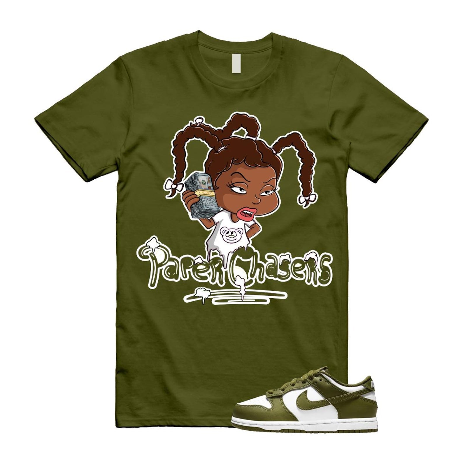 Dunk Pacific Moss White Low Retro T Shirt Match PC ,DV0833-105 T-Shirt, Sneaker Match Tee