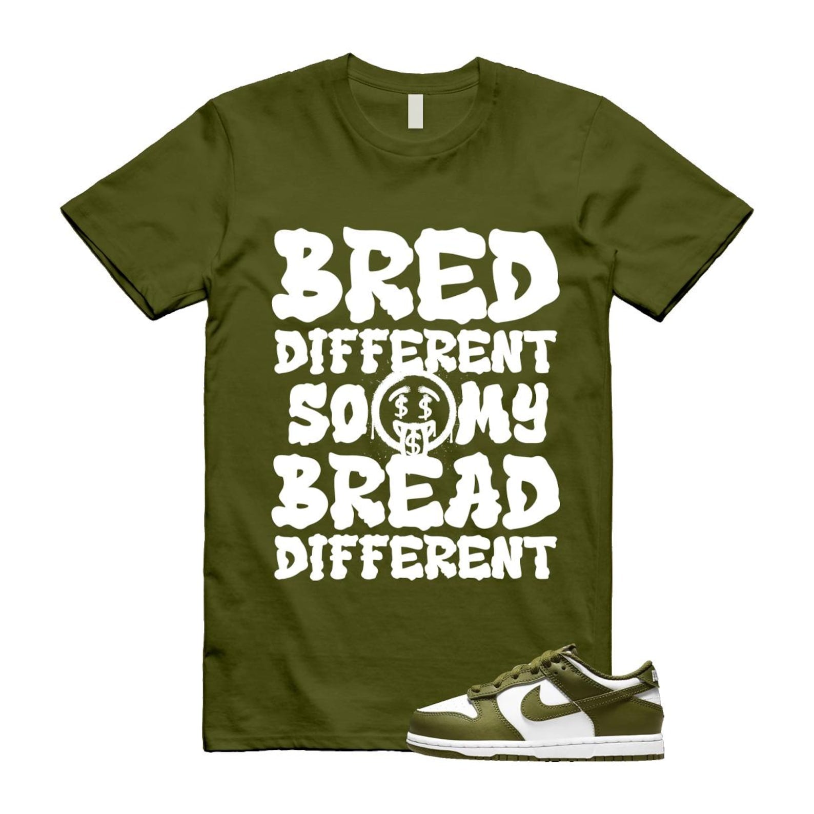 Dunk Pacific Moss White Low Retro T Shirt Match BDBD ,DV0833-105 T-Shirt, Sneaker Match Tee