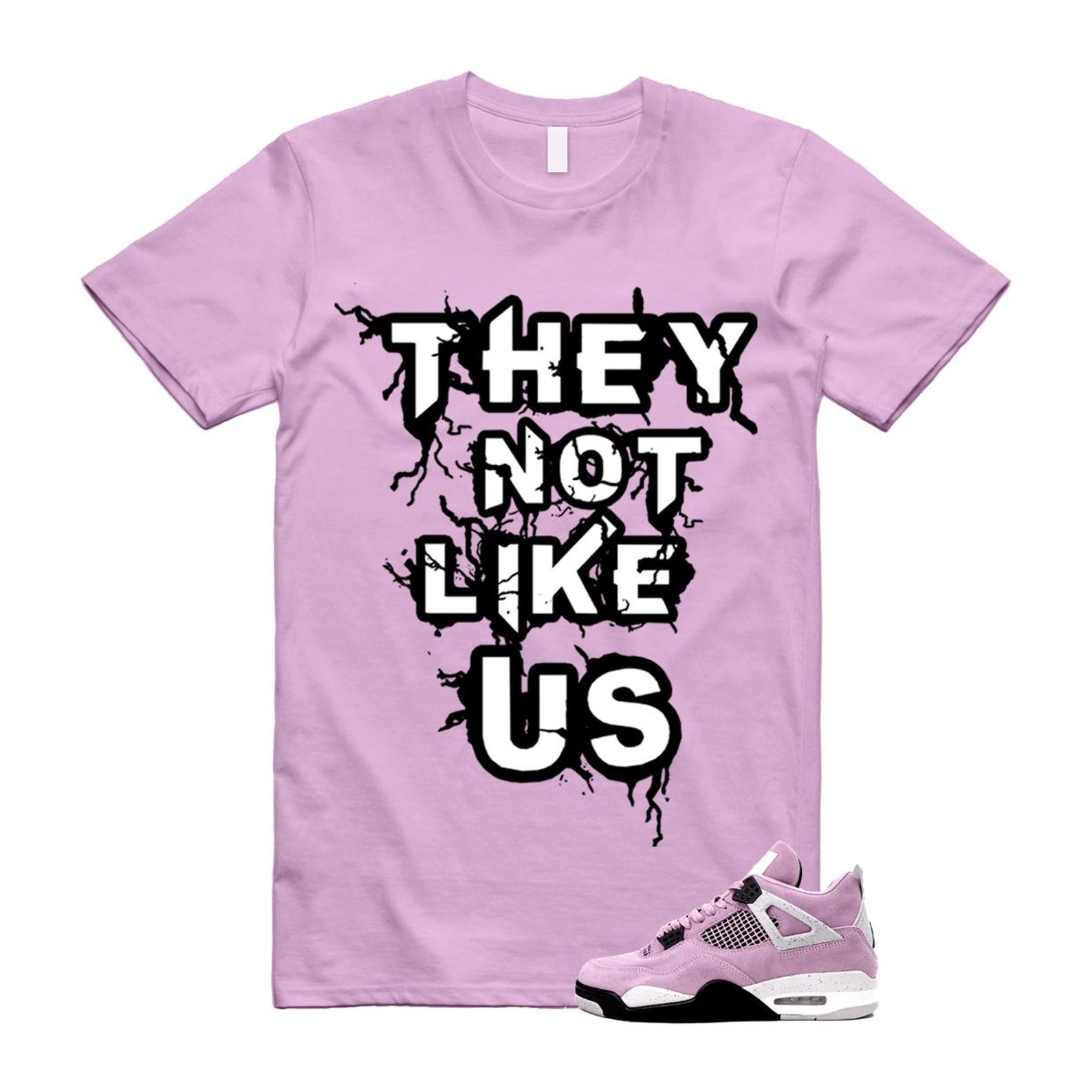 4 Orchid Neutral Grey Black White T Shirt Match US ,AQ9129-501 T-Shirt, Sneaker Match Tee