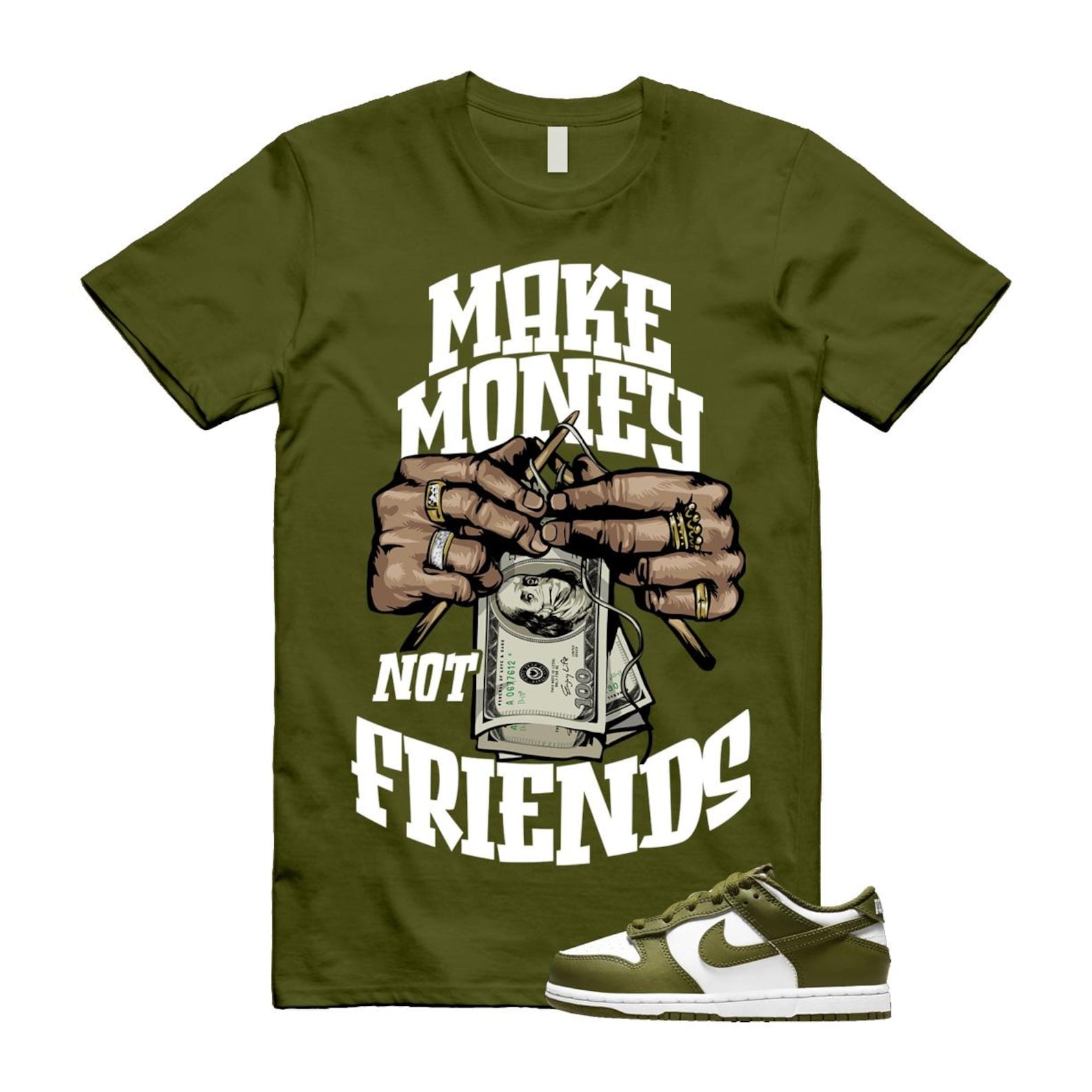 Dunk Pacific Moss White Low Retro T Shirt Match MM ,DV0833-105 T-Shirt, Sneaker Match Tee