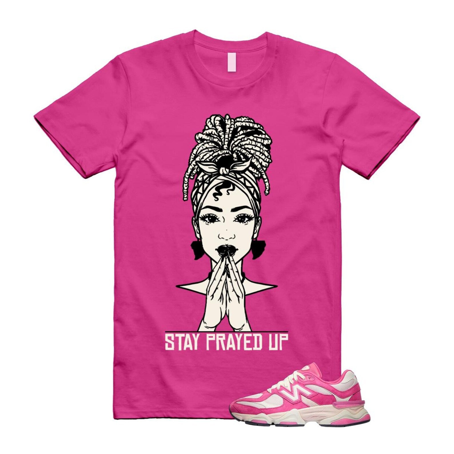 9060 Fuchsia Pink Strawberries and Cream T Shirt Match PRAY ,U9060FP T-Shirt, Sneaker Match Tee