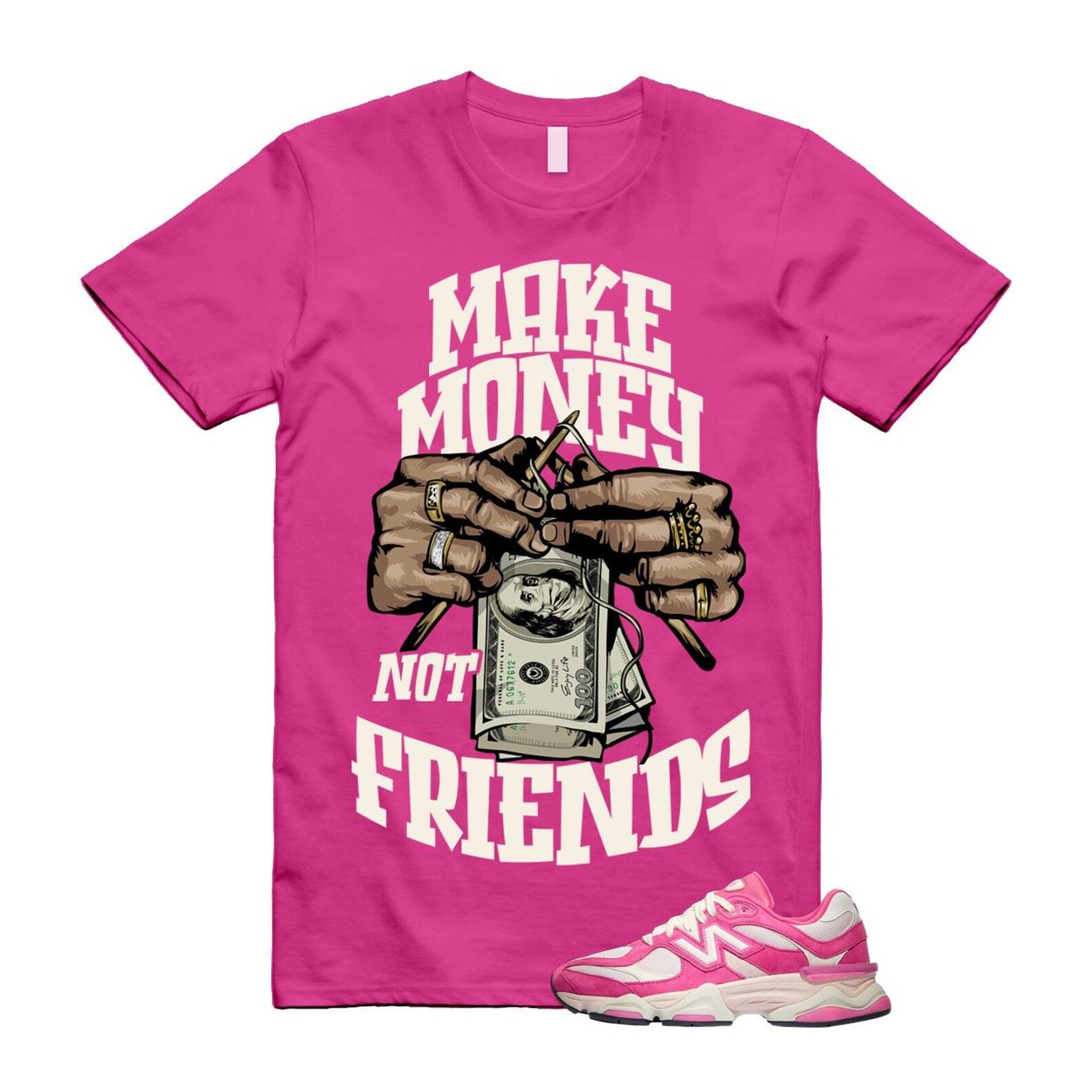 9060 Fuchsia Pink Strawberries and Cream T Shirt Match MM ,U9060FP T-Shirt, Sneaker Match Tee