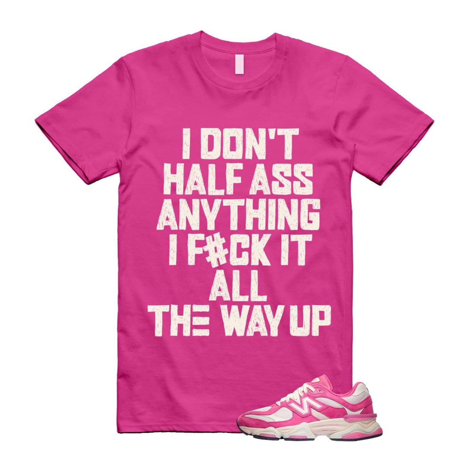 9060 Fuchsia Pink Strawberries and Cream T Shirt Match HALF ,U9060FP T-Shirt, Sneaker Match Tee