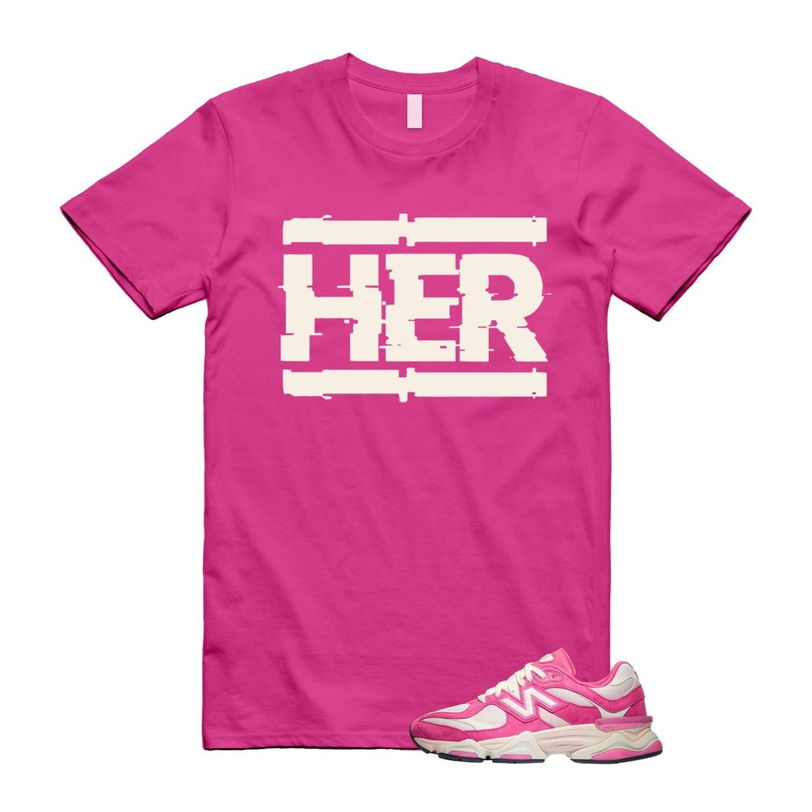 9060 Fuchsia Pink Strawberries and Cream T Shirt Match HER ,U9060FP T-Shirt, Sneaker Match Tee