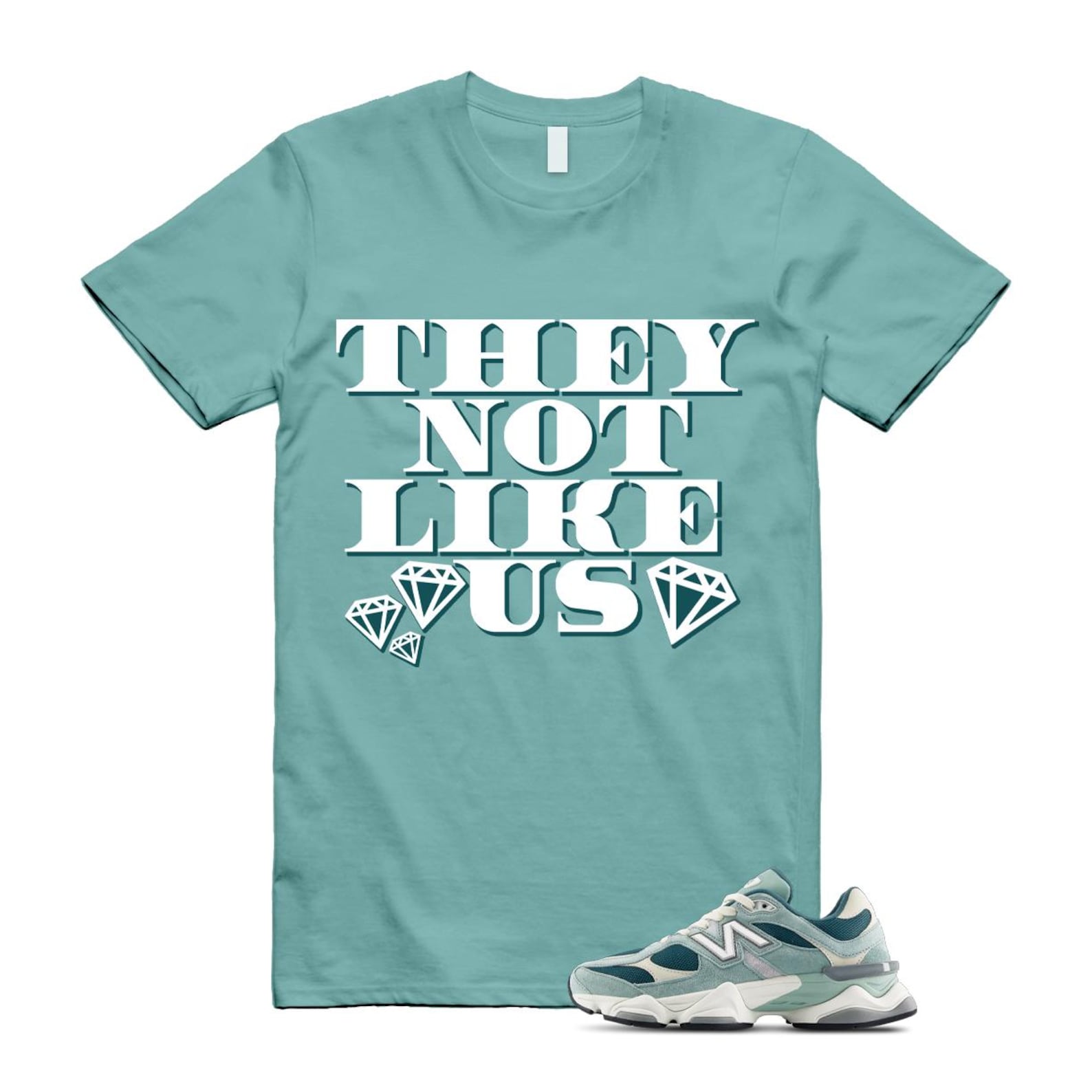 9060 Salt Marsh Green Cream Turtledove New Spruce T Shirt Match US2 ,U9060FG T-Shirt, Sneaker Match Tee