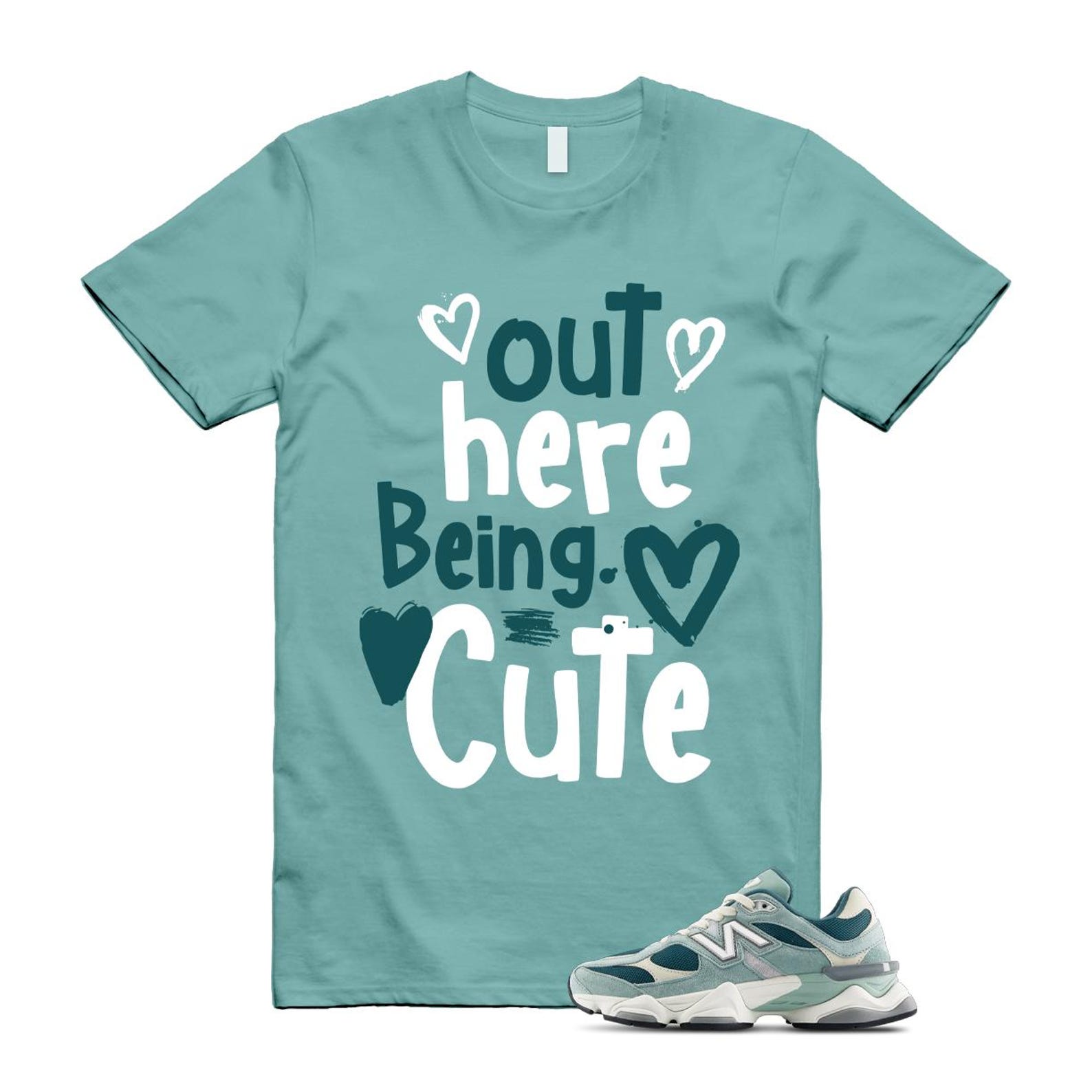 9060 Salt Marsh Green Cream Turtledove New Spruce T Shirt Match Out Here Being Cute ,U9060FG T-Shirt, Sneaker Match Tee
