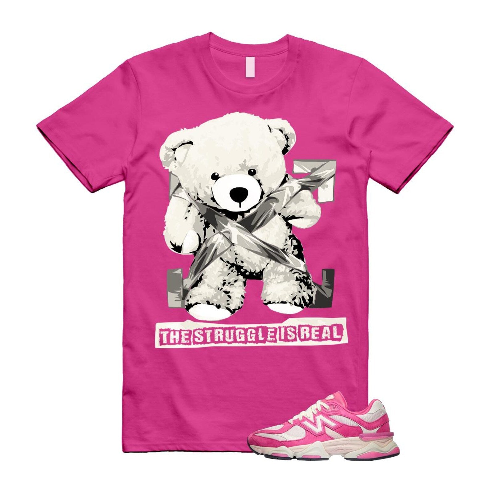 9060 Fuchsia Pink Strawberries and Cream T Shirt Match STRUG ,U9060FP T-Shirt, Sneaker Match Tee