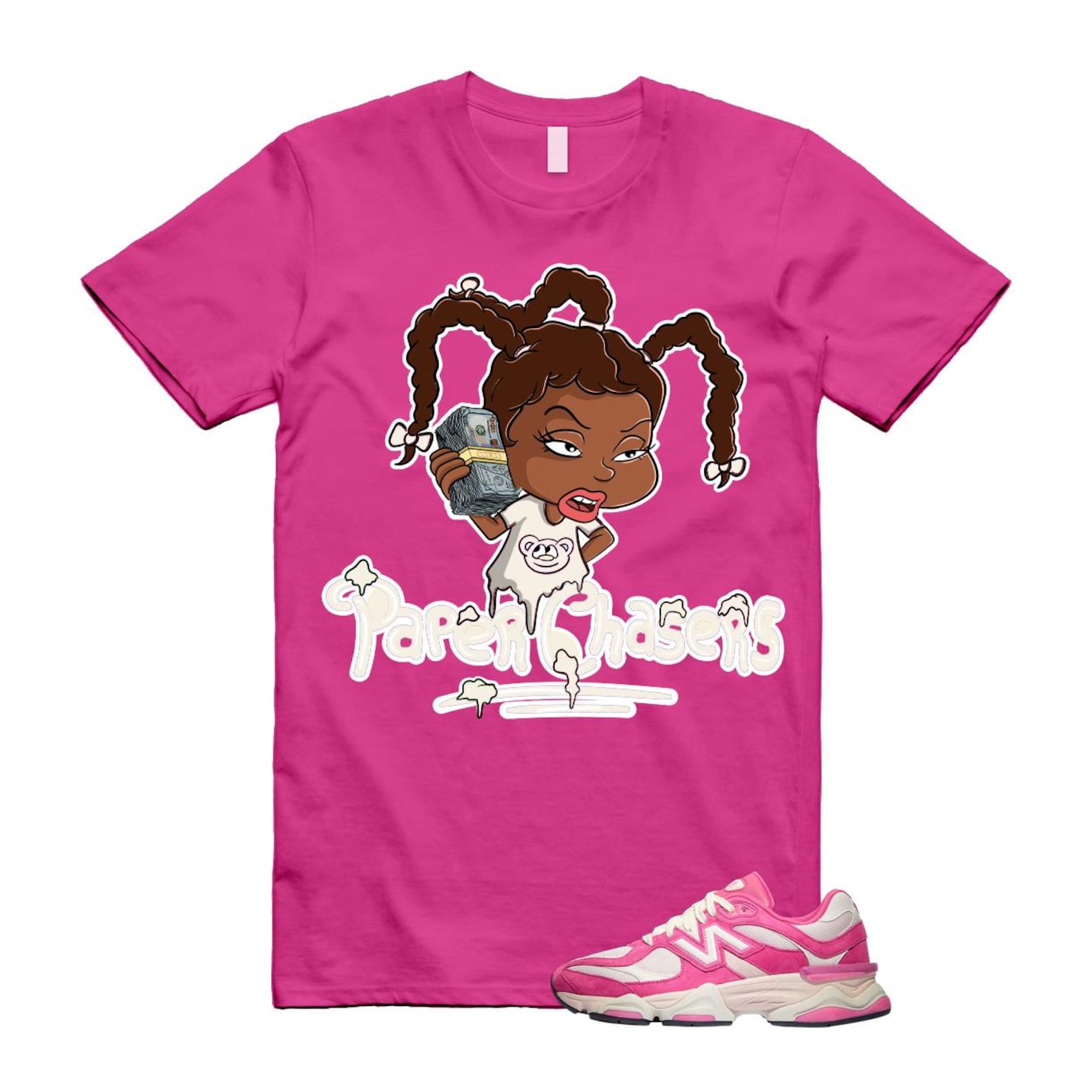 9060 Fuchsia Pink Strawberries and Cream T Shirt Match PC ,U9060FP T-Shirt, Sneaker Match Tee