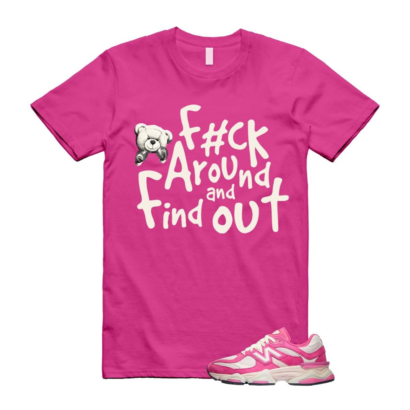 9060 Fuchsia Pink Strawberries and Cream T Shirt Match FCK ,U9060FP T-Shirt, Sneaker Match Tee