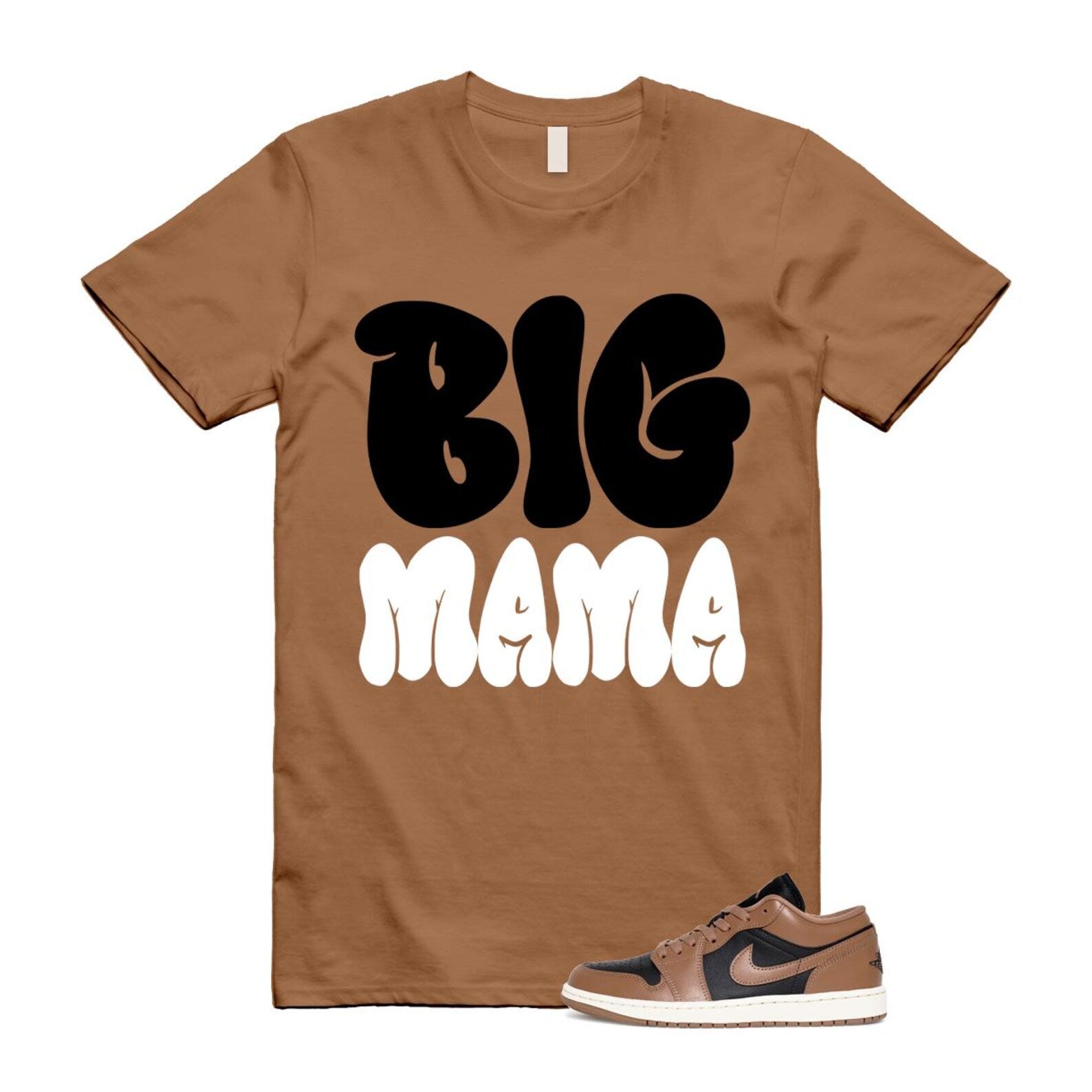 1 Archaeo Brown Black Sail Low White T Shirt Match MAMA ,DC0774-021 T-Shirt, Sneaker Match Tee