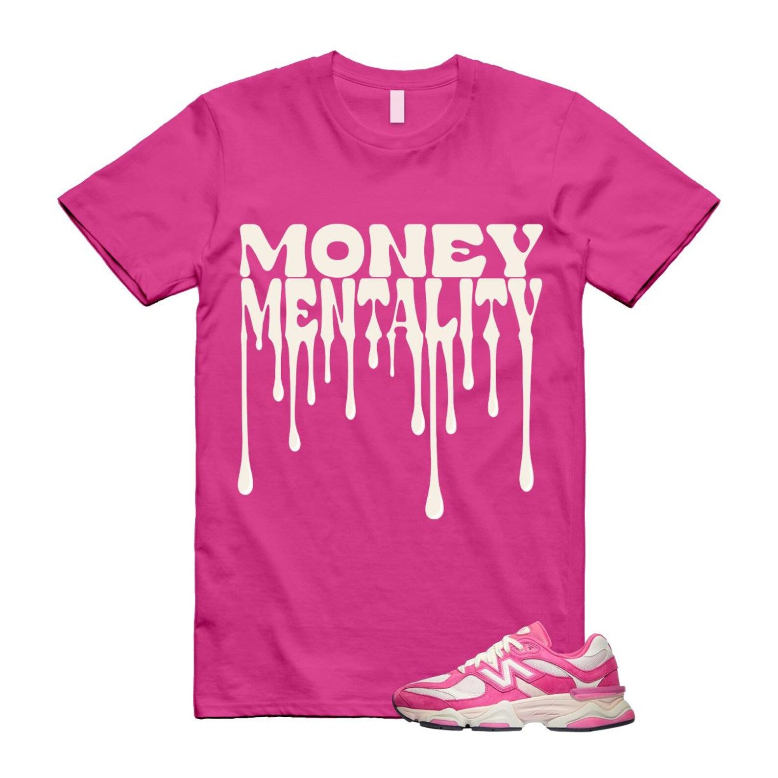 9060 Fuchsia Pink Strawberries and Cream T Shirt Match MENTALITY ,U9060FP T-Shirt, Sneaker Match Tee