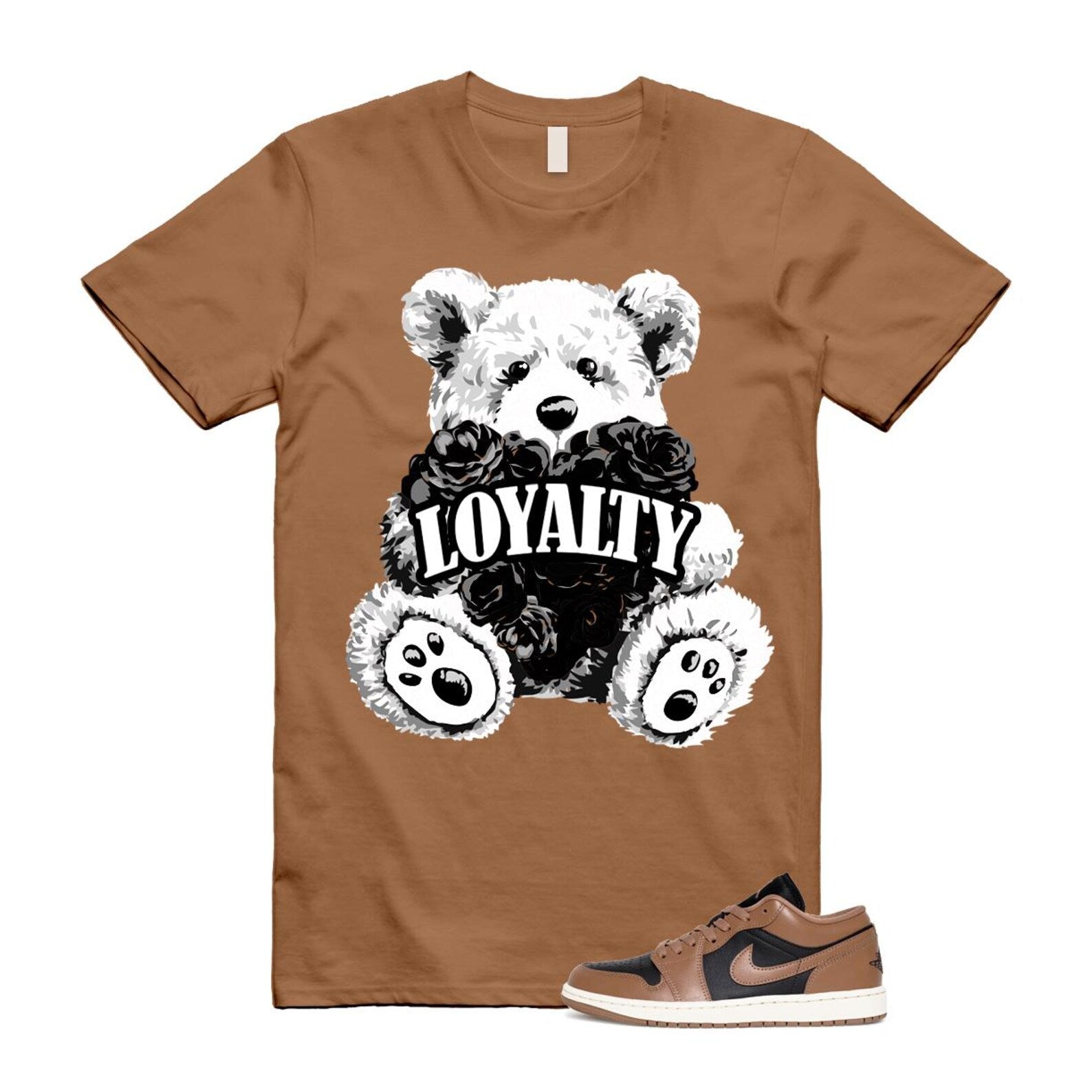 1 Archaeo Brown Black Sail Low White T Shirt Match LYLTY ,DC0774-021 T-Shirt, Sneaker Match Tee