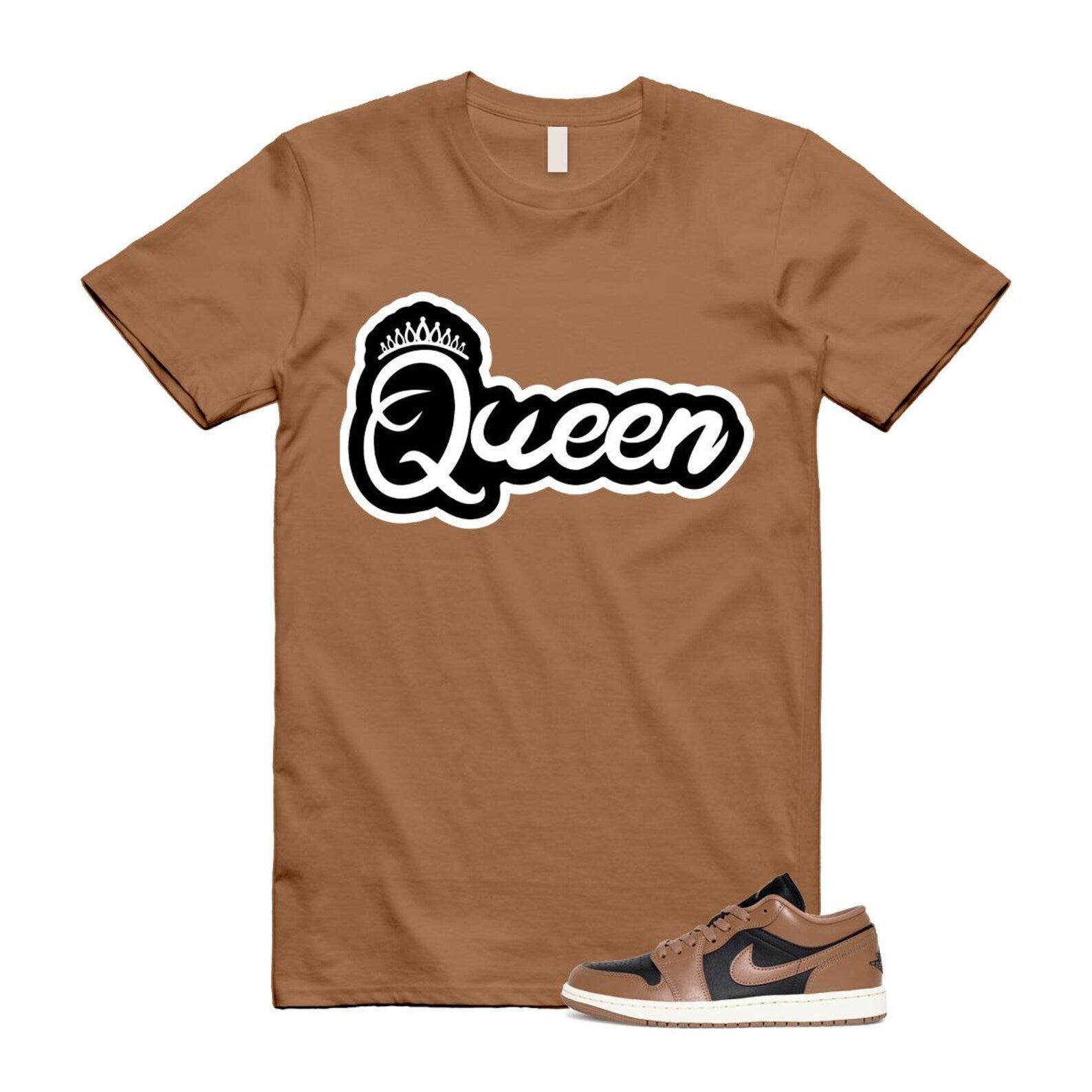 1 Archaeo Brown Black Sail Low White T Shirt Match Q2 ,DC0774-021 T-Shirt, Sneaker Match Tee