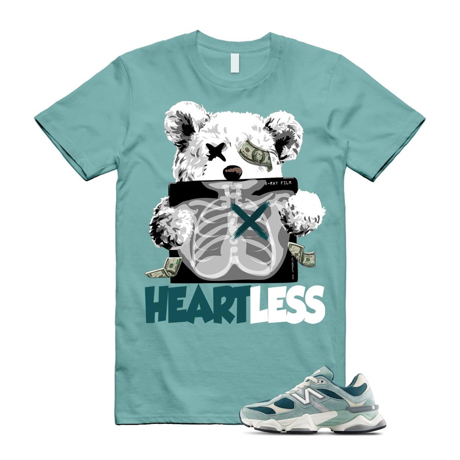 9060 Salt Marsh Green Cream Turtledove New Spruce T Shirt Match HEART ,U9060FG T-Shirt, Sneaker Match Tee