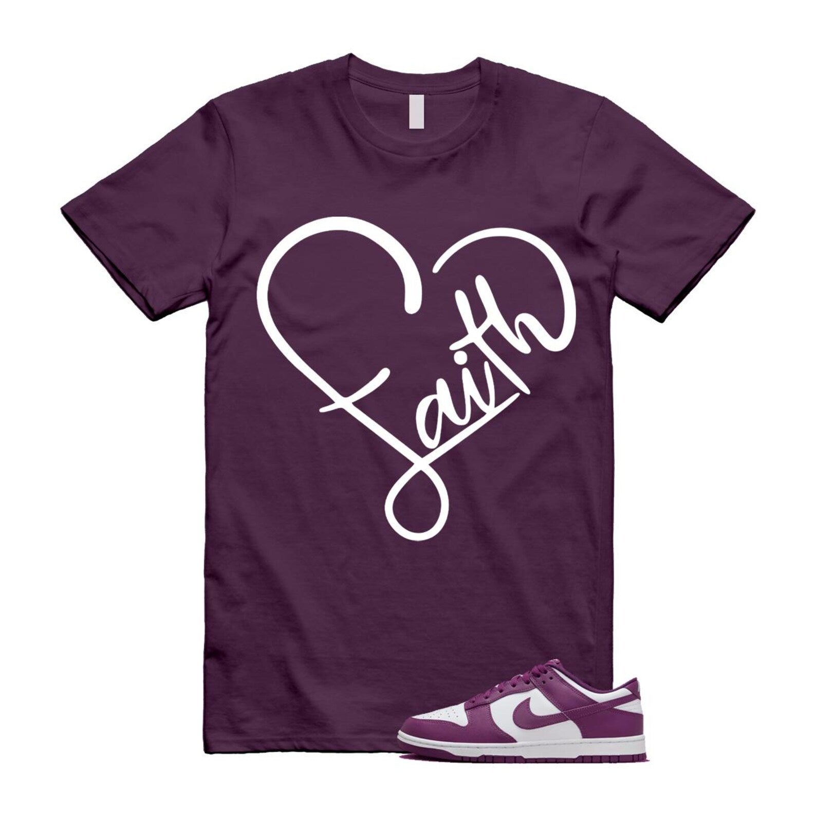 Dunk Viotech White Low Purple T Shirt Match FAITH ,DV0833-107 T-Shirt, Sneaker Match Tee