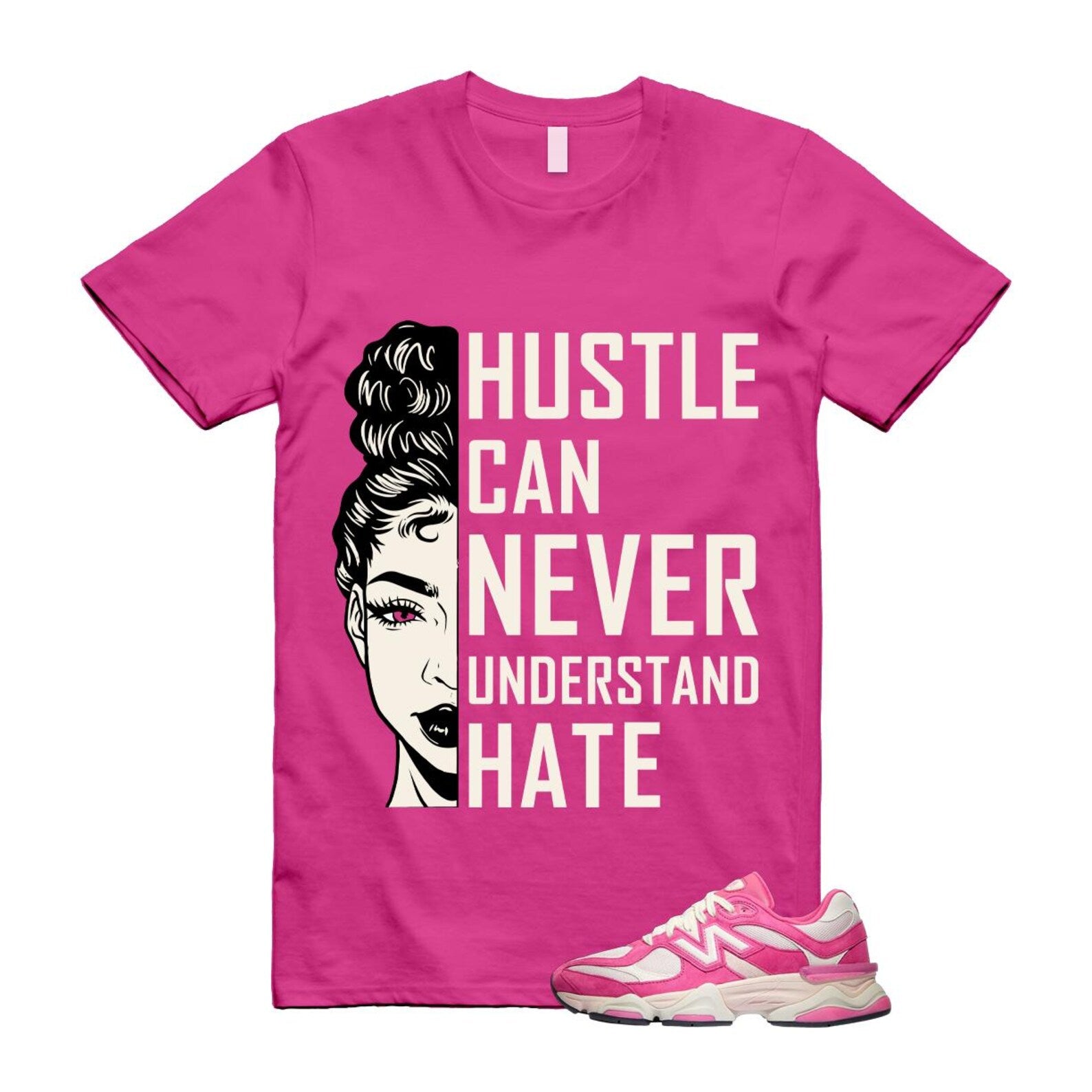 9060 Fuchsia Pink Strawberries and Cream T Shirt Match HUSTLE ,U9060FP T-Shirt, Sneaker Match Tee