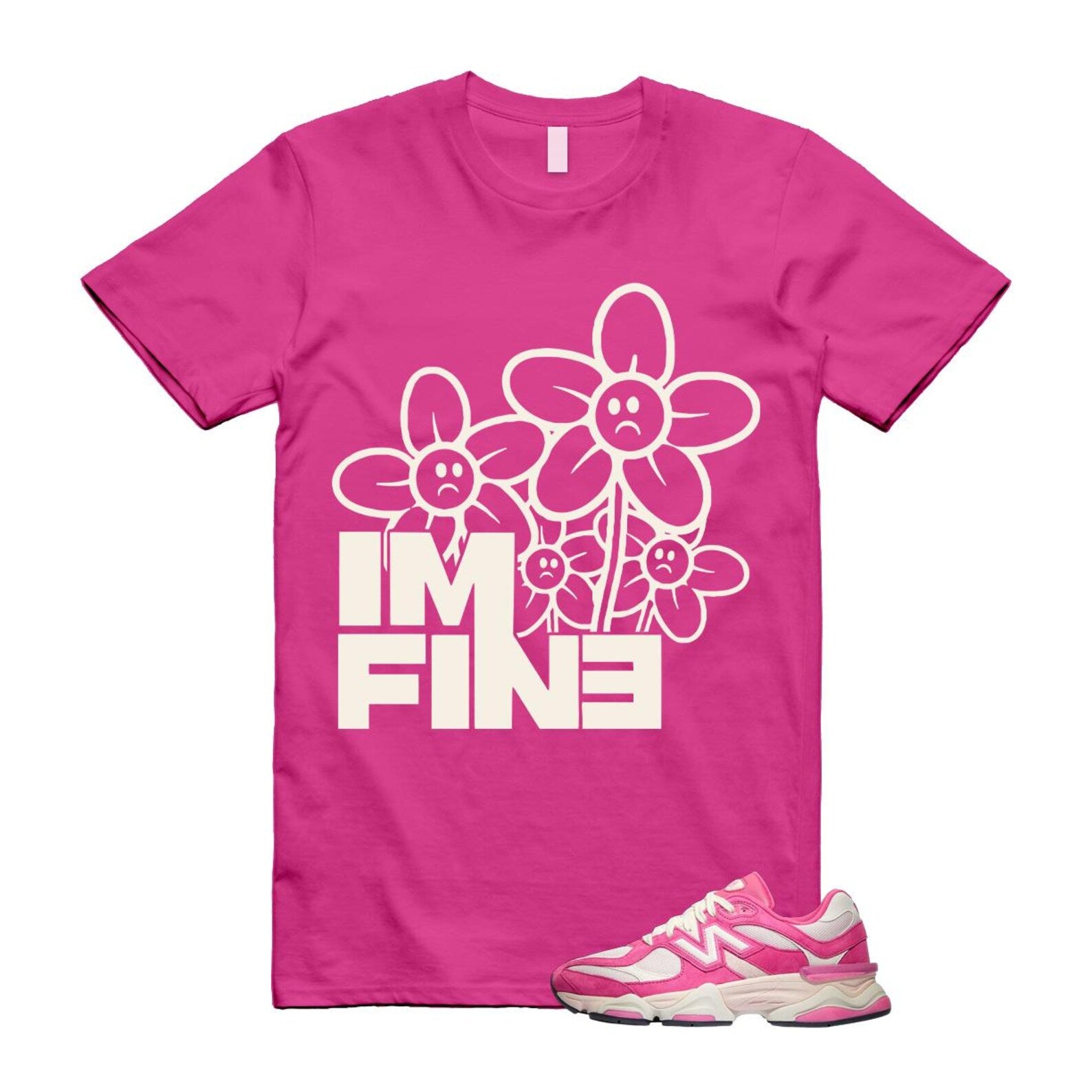 9060 Fuchsia Pink Strawberries and Cream T Shirt Match FINE ,U9060FP T-Shirt, Sneaker Match Tee