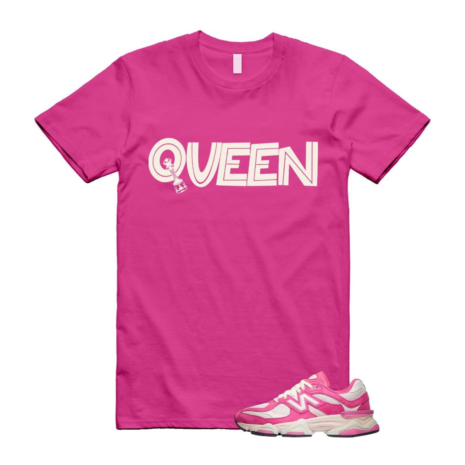 9060 Fuchsia Pink Strawberries and Cream T Shirt Match QUEEN ,U9060FP T-Shirt, Sneaker Match Tee