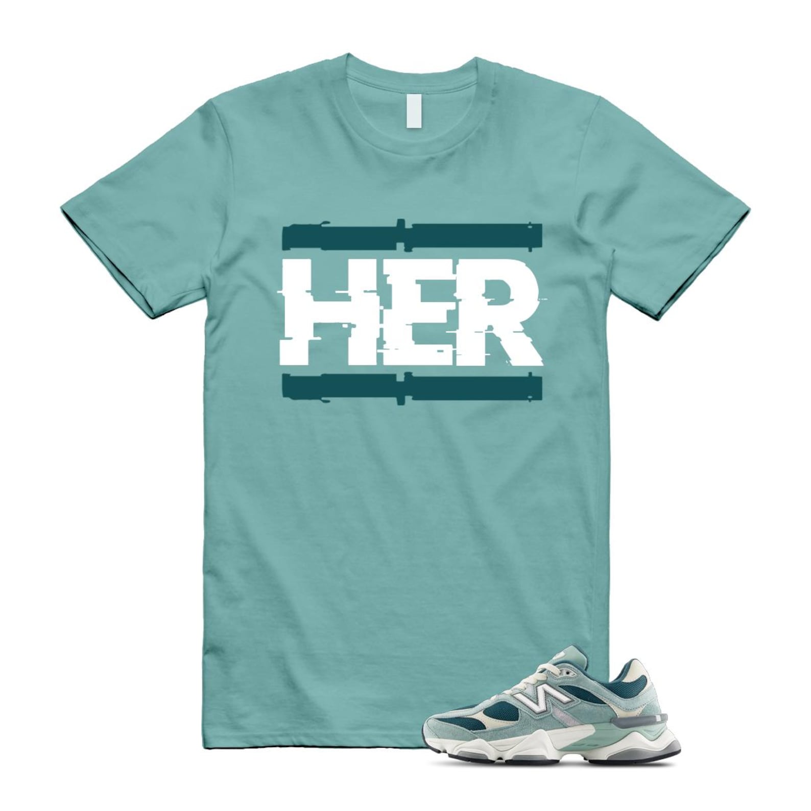 9060 Salt Marsh Green Cream Turtledove New Spruce T Shirt Match HER ,U9060FG T-Shirt, Sneaker Match Tee
