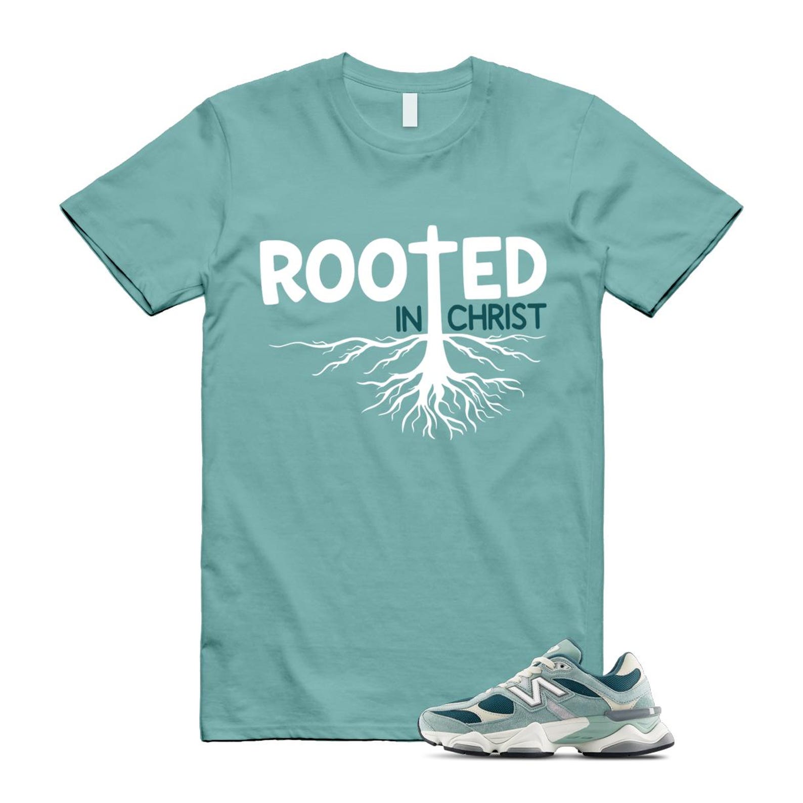 9060 Salt Marsh Green Cream Turtledove New Spruce T Shirt Match ROOTED ,U9060FG T-Shirt, Sneaker Match Tee