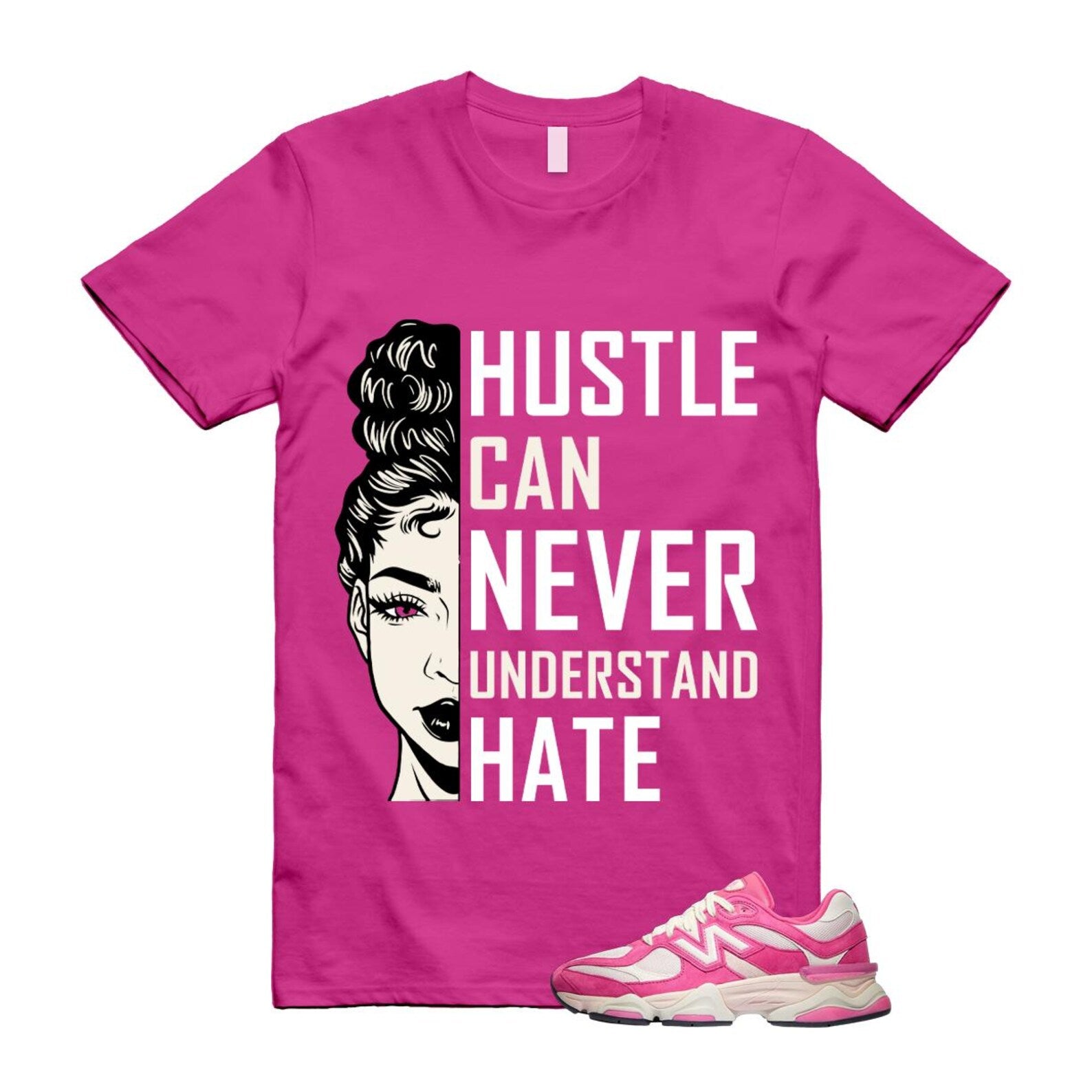 9060 Fuchsia Pink Strawberries and Cream T Shirt Match HUSTLE ,U9060FP T-Shirt, Sneaker Match Tee