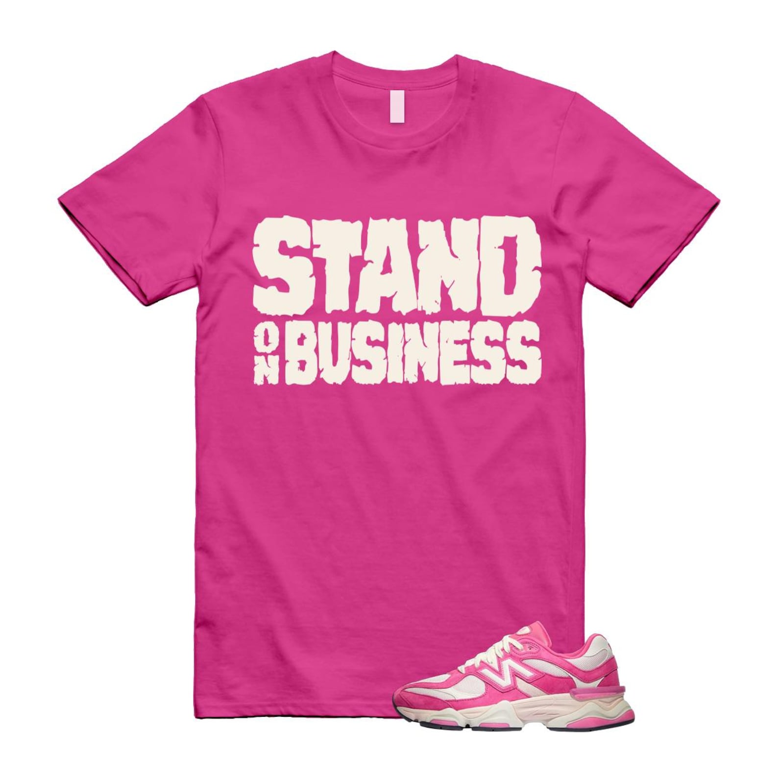 9060 Fuchsia Pink Strawberries and Cream T Shirt Match Stand On Business ,U9060FP T-Shirt, Sneaker Match Tee