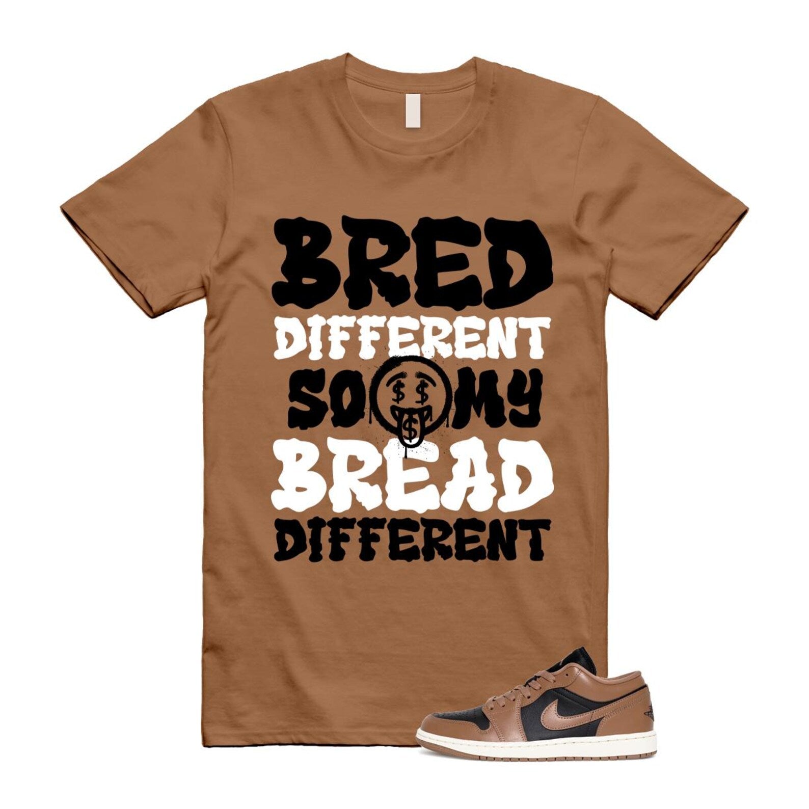 1 Archaeo Brown Black Sail Low White T Shirt Match BDBD ,DC0774-021 T-Shirt, Sneaker Match Tee
