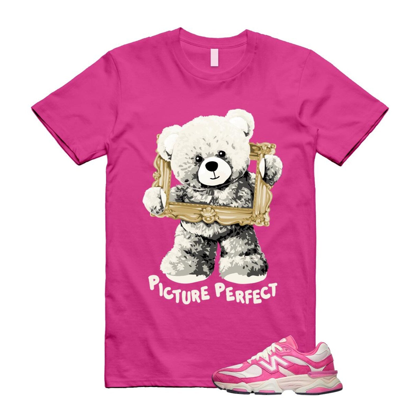 9060 Fuchsia Pink Strawberries and Cream T Shirt Match PIC ,U9060FP T-Shirt, Sneaker Match Tee