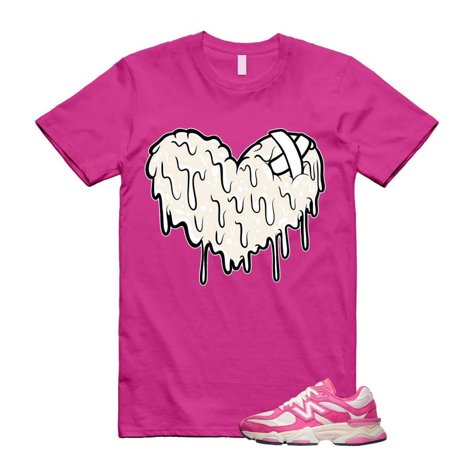 9060 Fuchsia Pink Strawberries and Cream T Shirt Match DRHRT ,U9060FP T-Shirt, Sneaker Match Tee