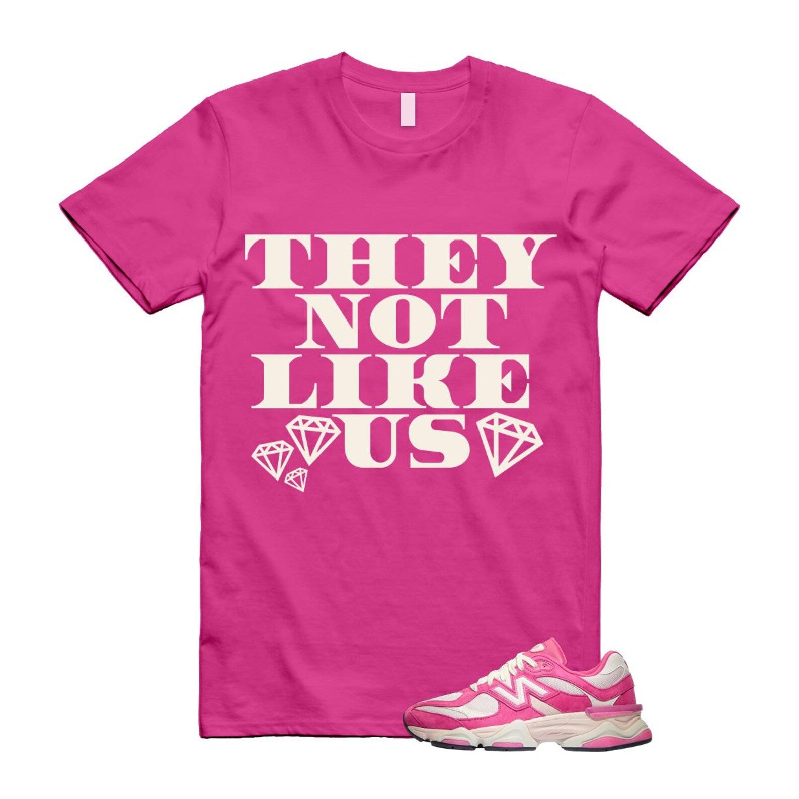 9060 Fuchsia Pink Strawberries and Cream T Shirt Match US2 ,U9060FP T-Shirt, Sneaker Match Tee